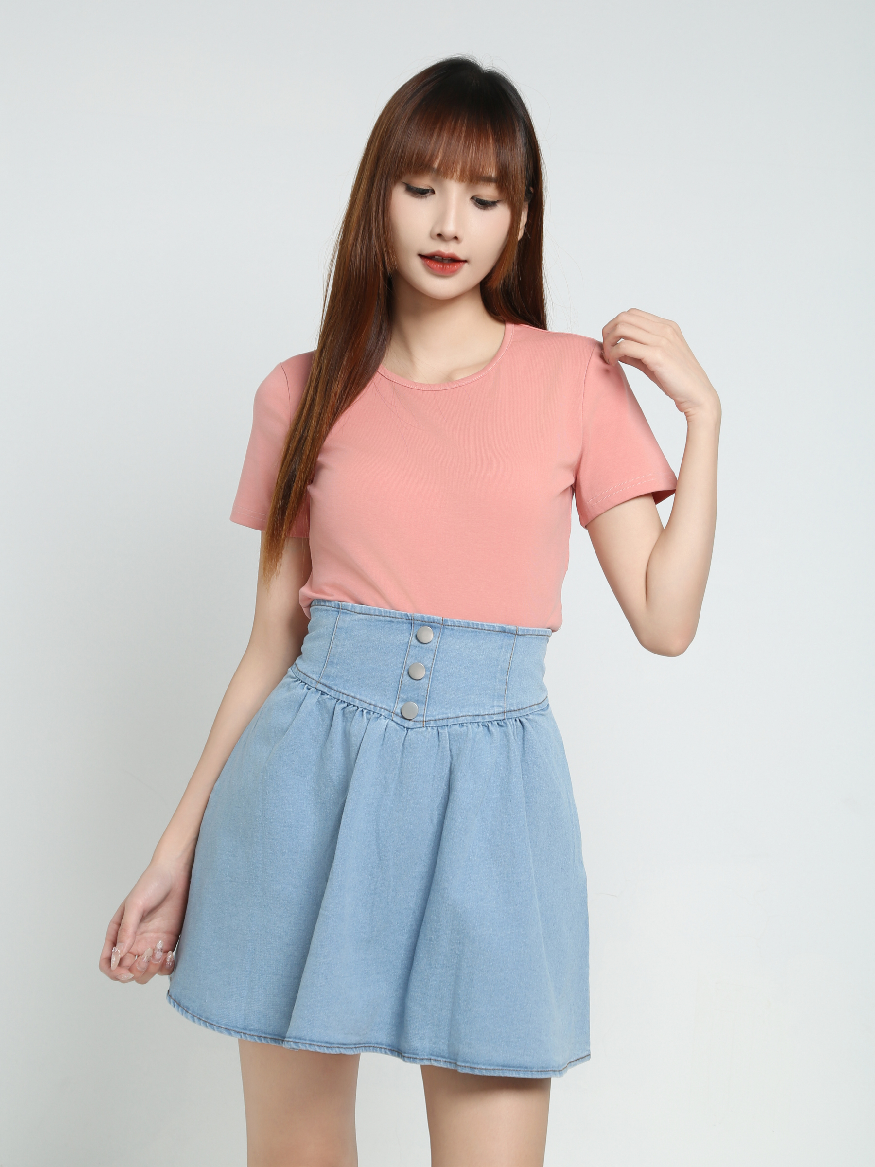 High Waist Denim Skirt Pants 34058
