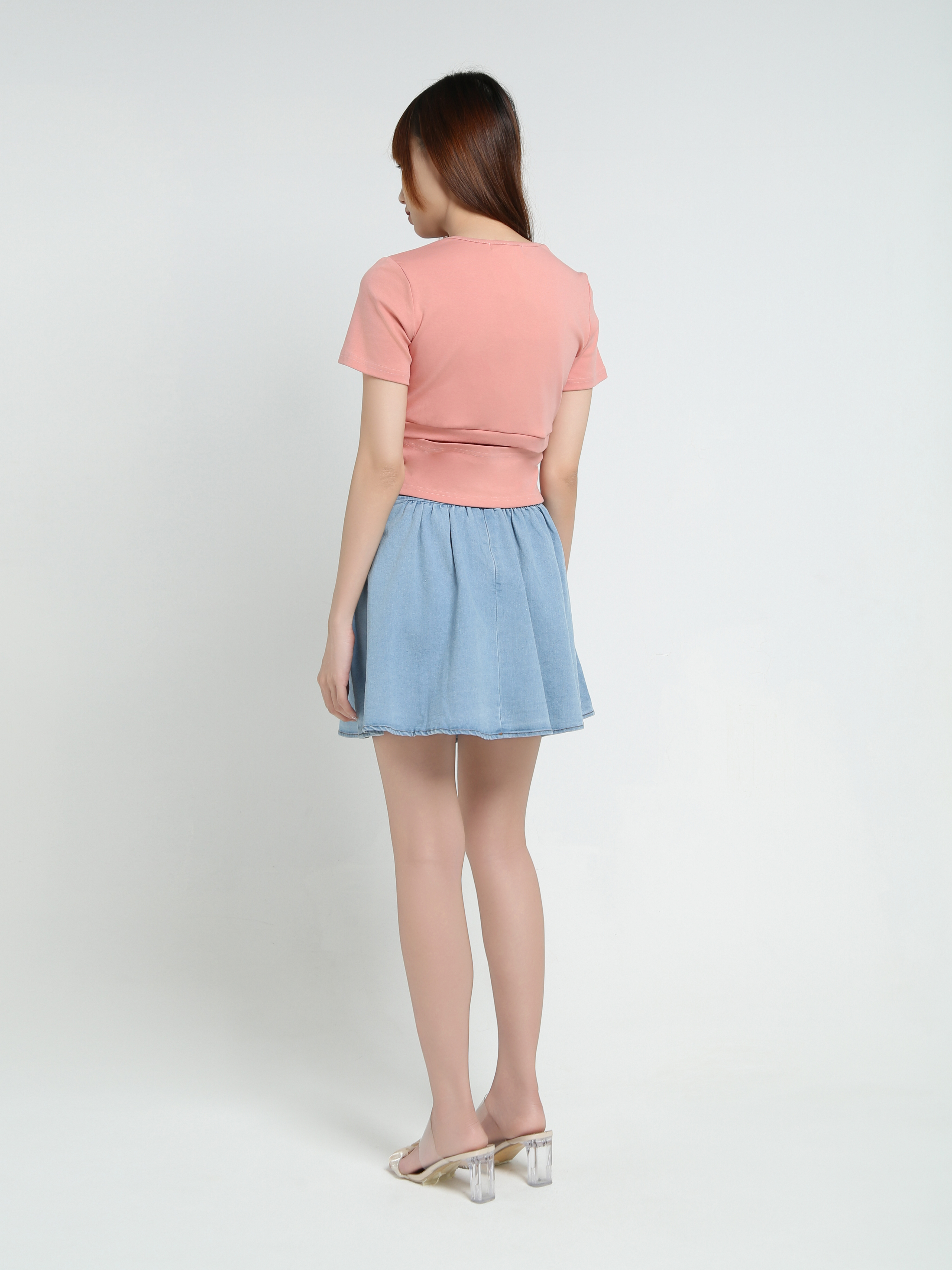 High Waist Denim Skirt Pants 34058