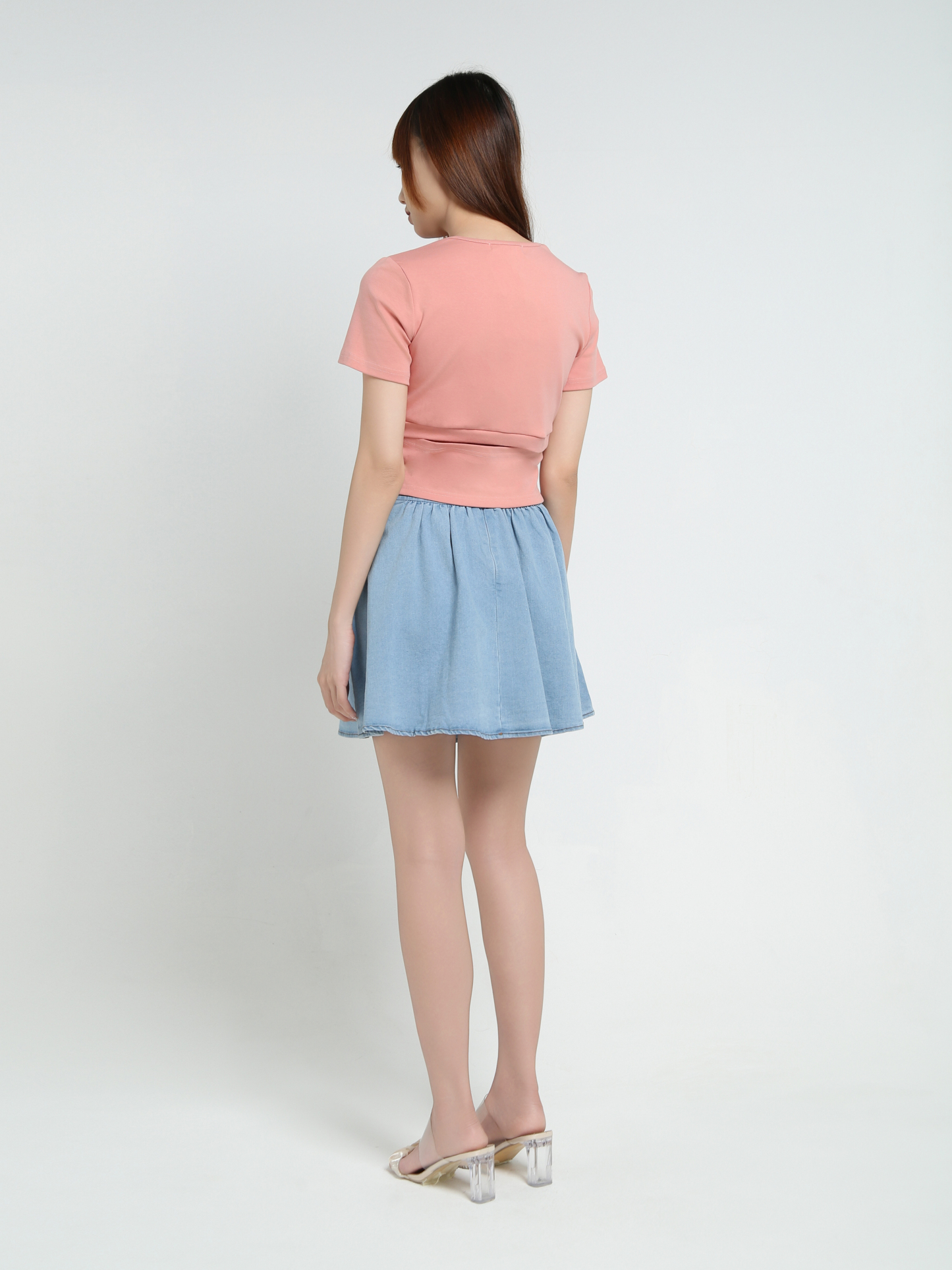 High Waist Denim Skirt Pants 34058