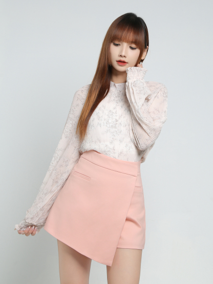 High Waist Wrap Skirt Pants 34003