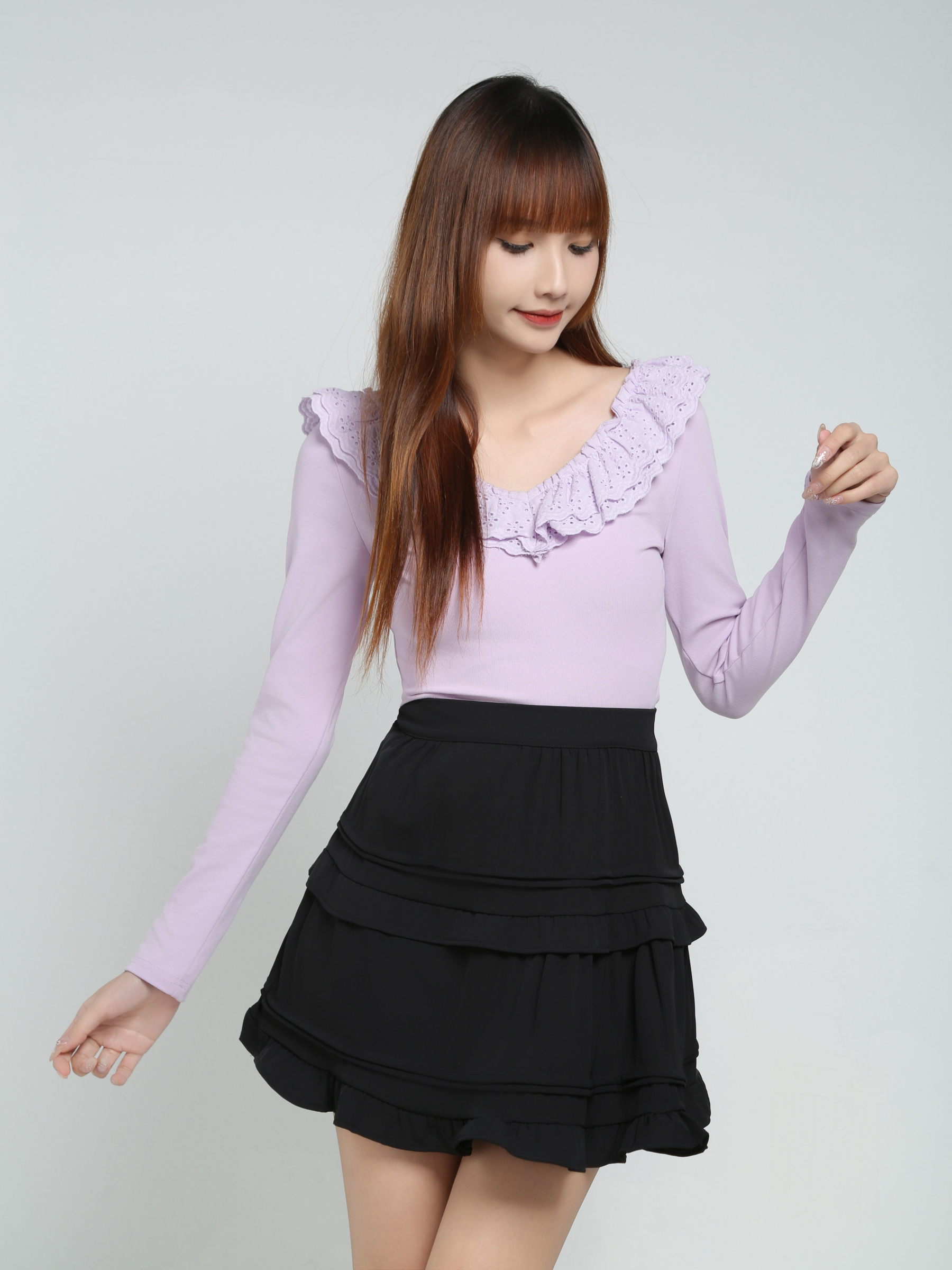 Ruffles With Net Top 34076