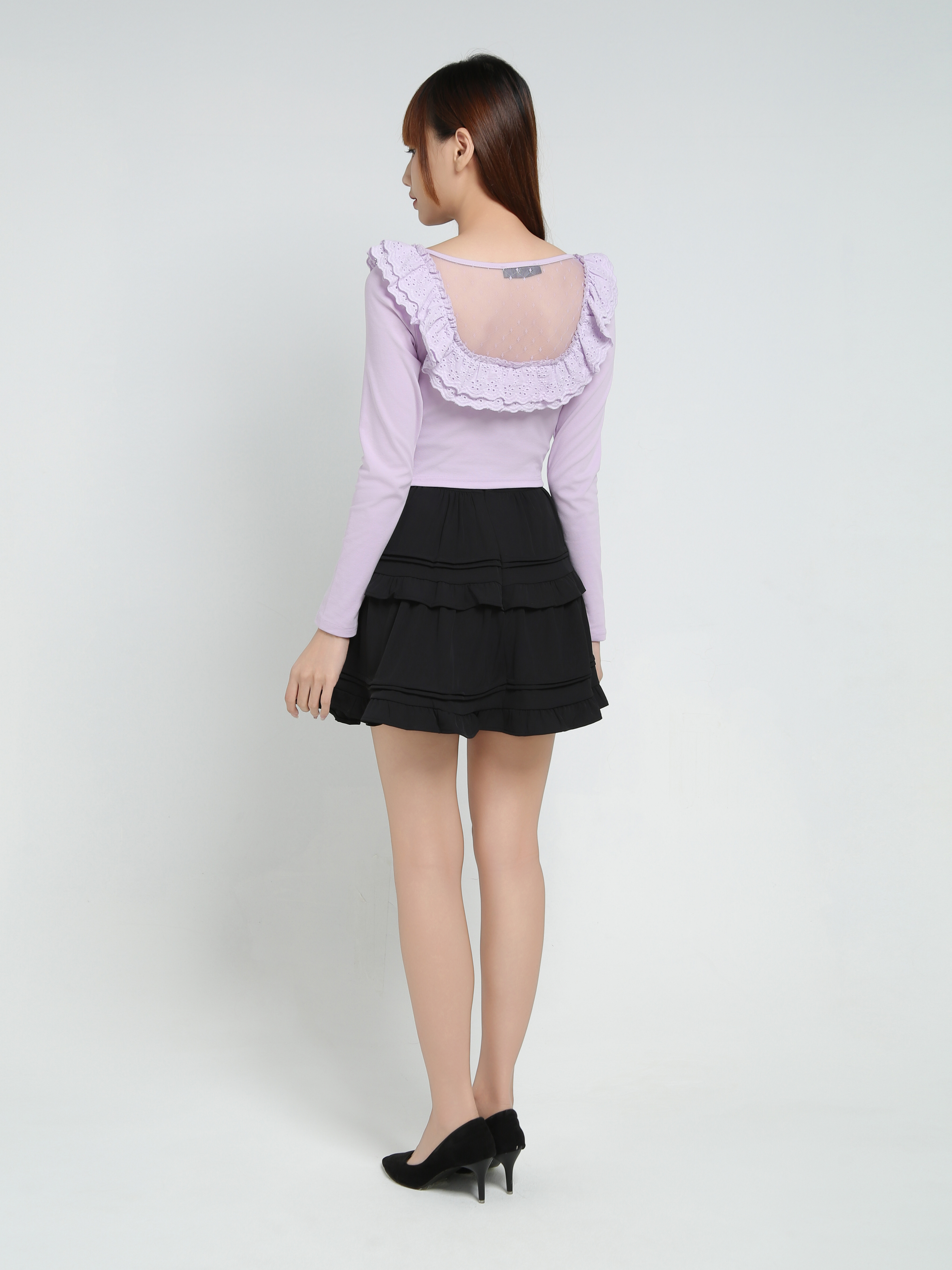 Ruffles With Net Top 34076