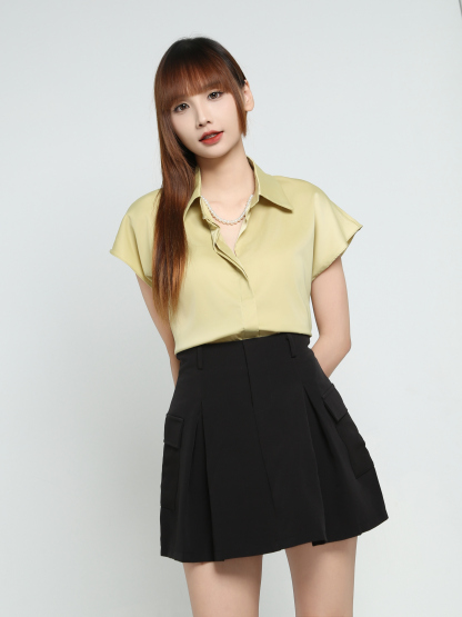 Sleeveless With Deocative Pearl Chain Top 34122