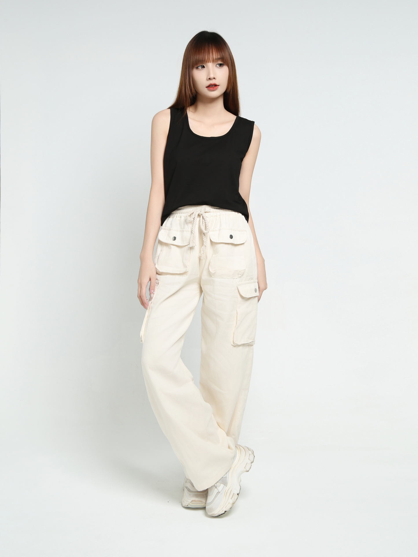 Waist Stretchable Long Pants 34032
