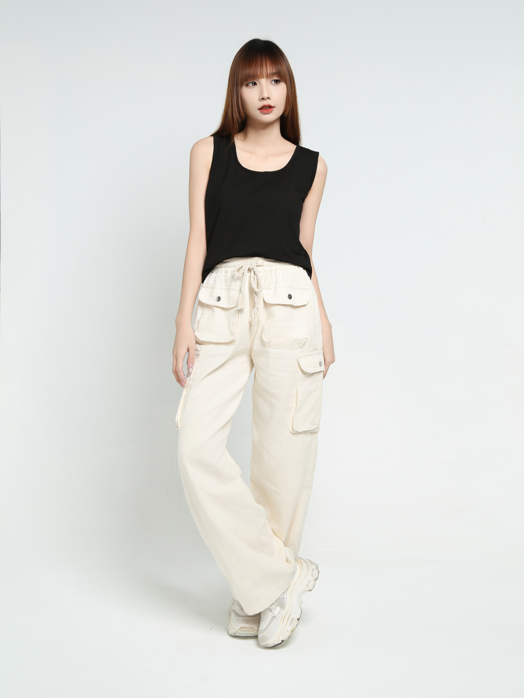 Waist Stretchable Long Pants 34032
