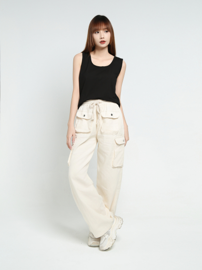 Waist Stretchable Long Pants 34032