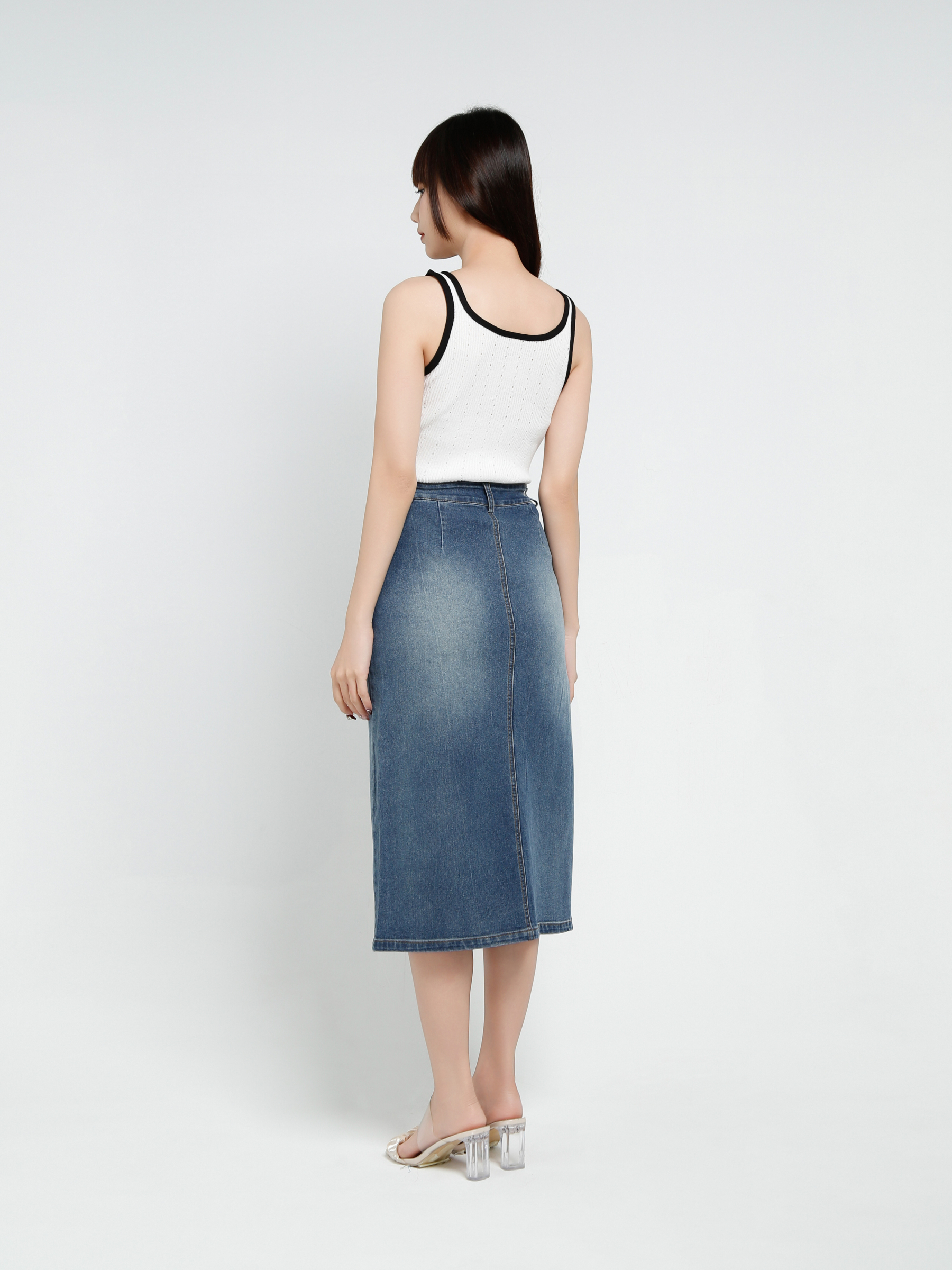 Denim With Split Skirt 37040