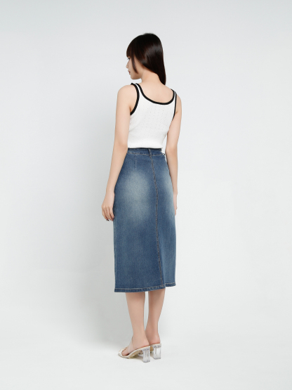 Denim With Split Skirt 37040