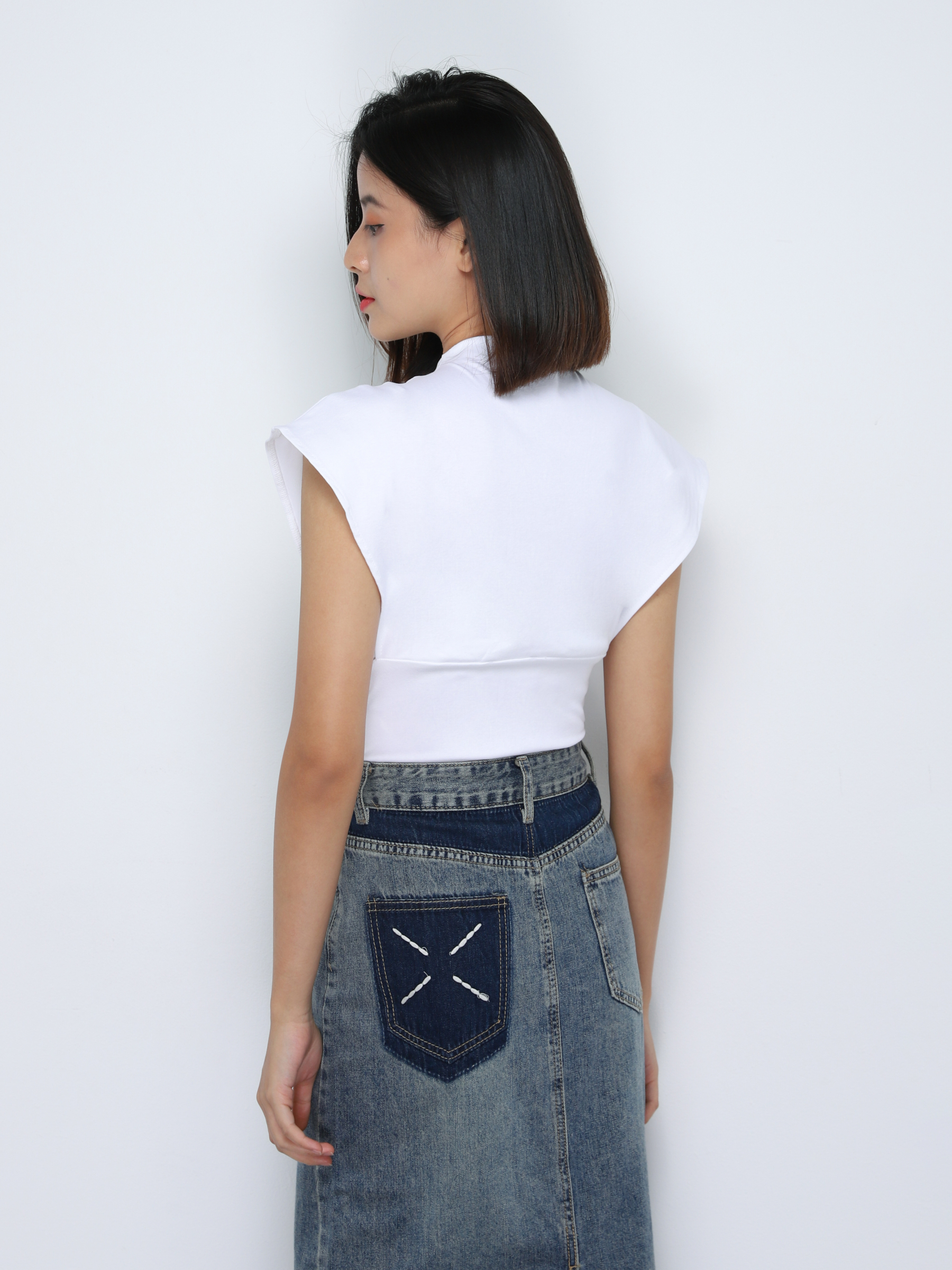 Cap Sleeve Turtle Neck Top 34222