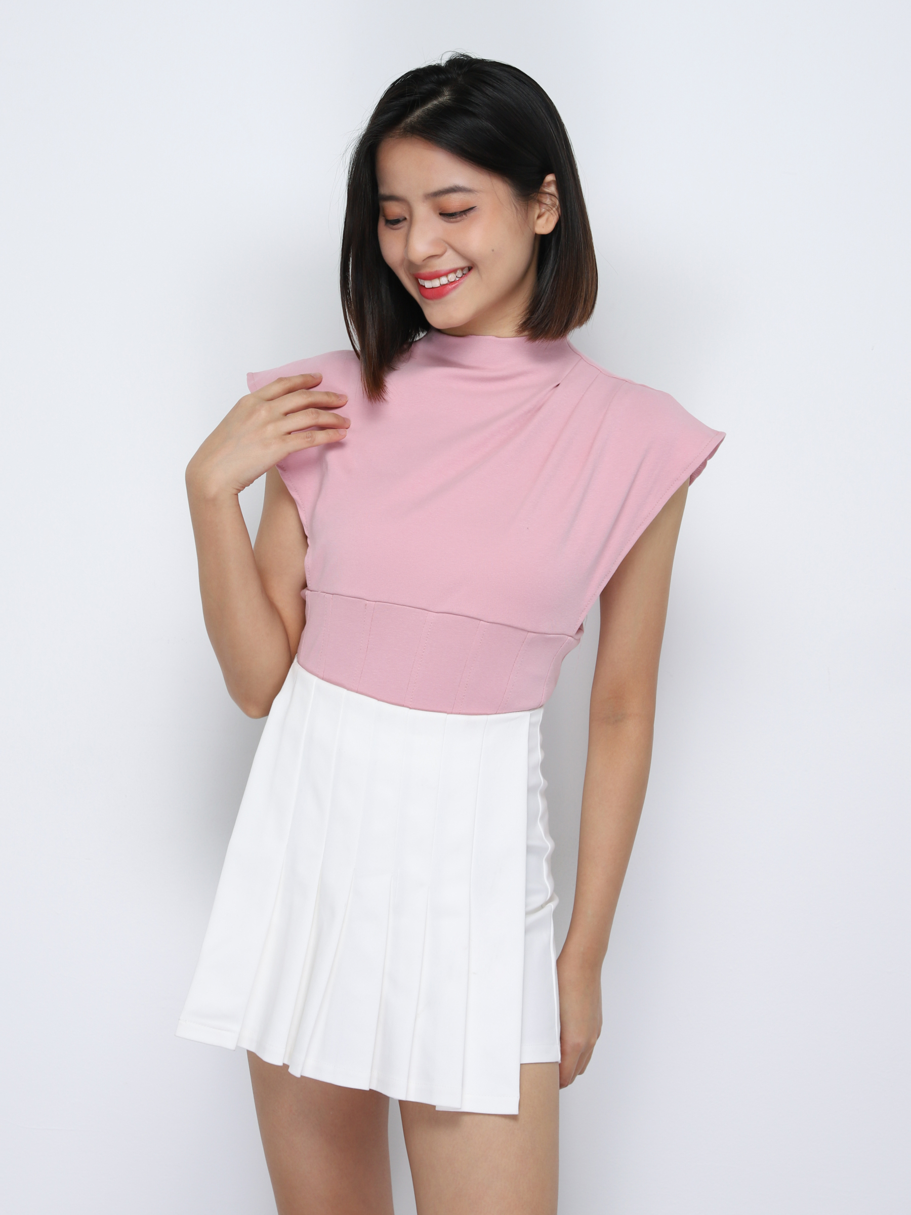 Cap Sleeve Turtle Neck Top 34222