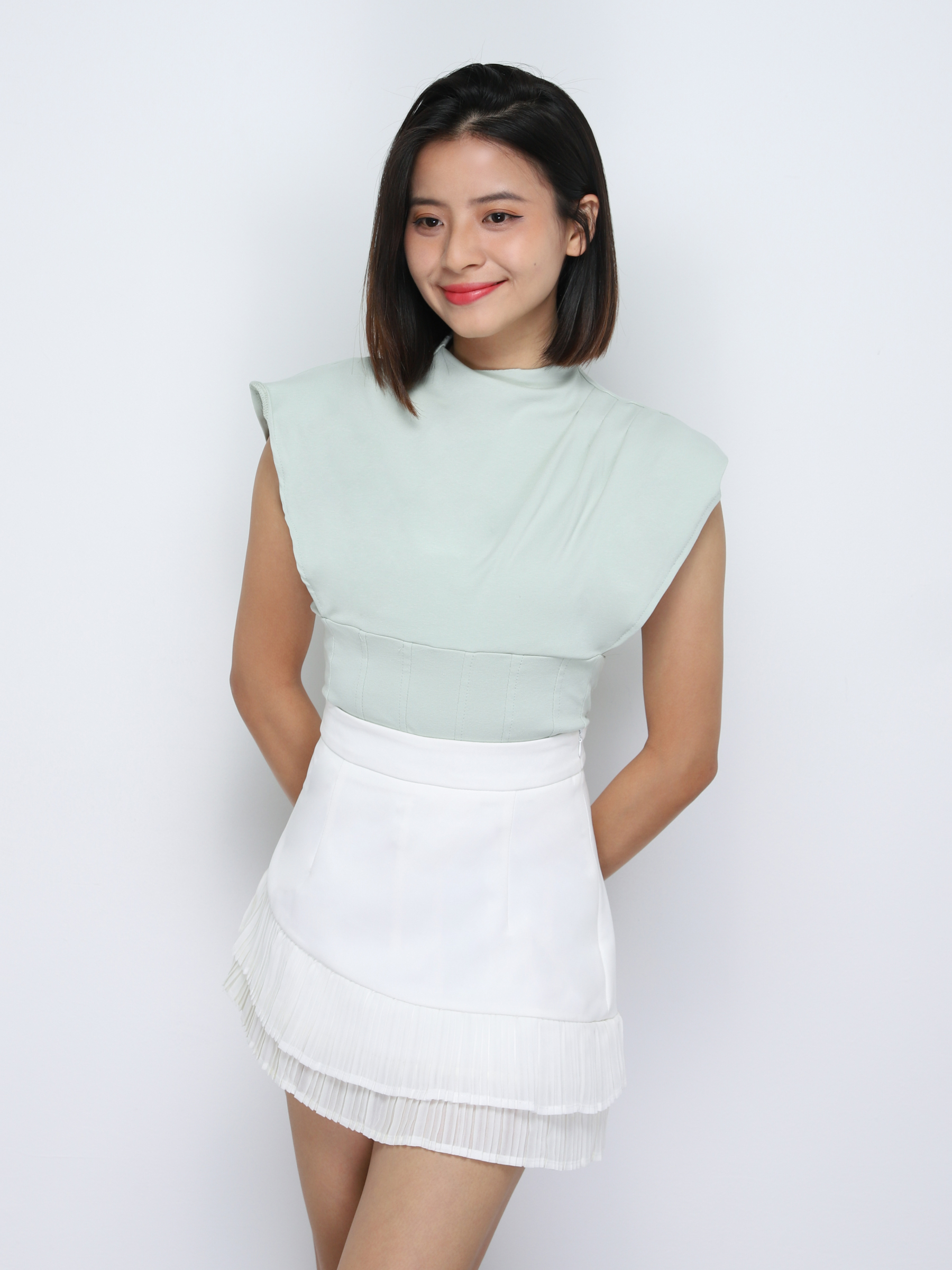 Cap Sleeve Turtle Neck Top 34222