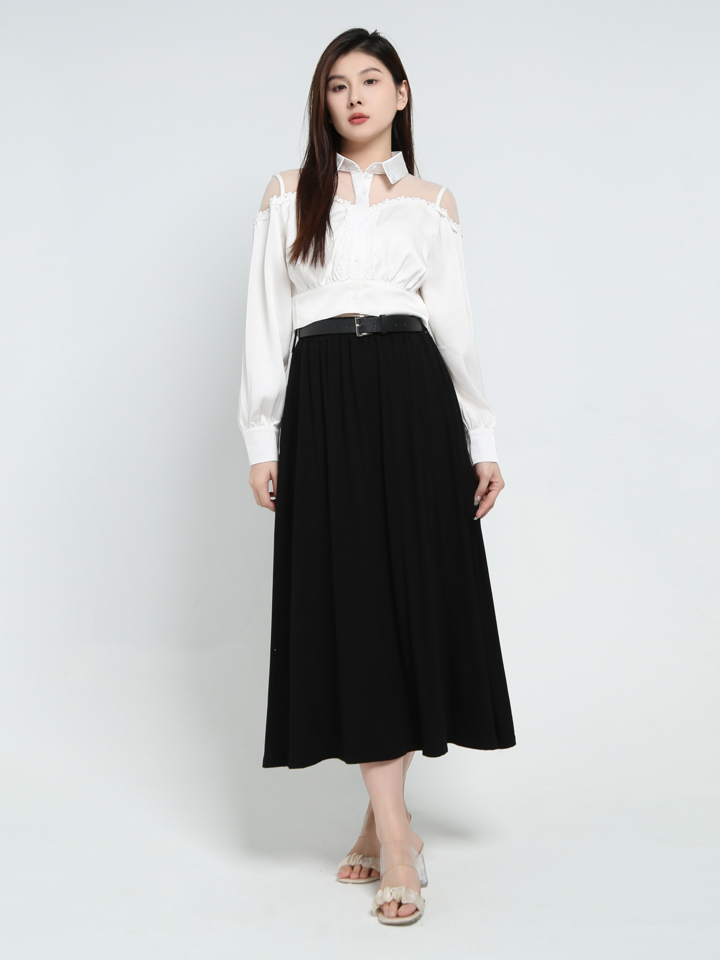 Long Sleeve Front Button Top 34249