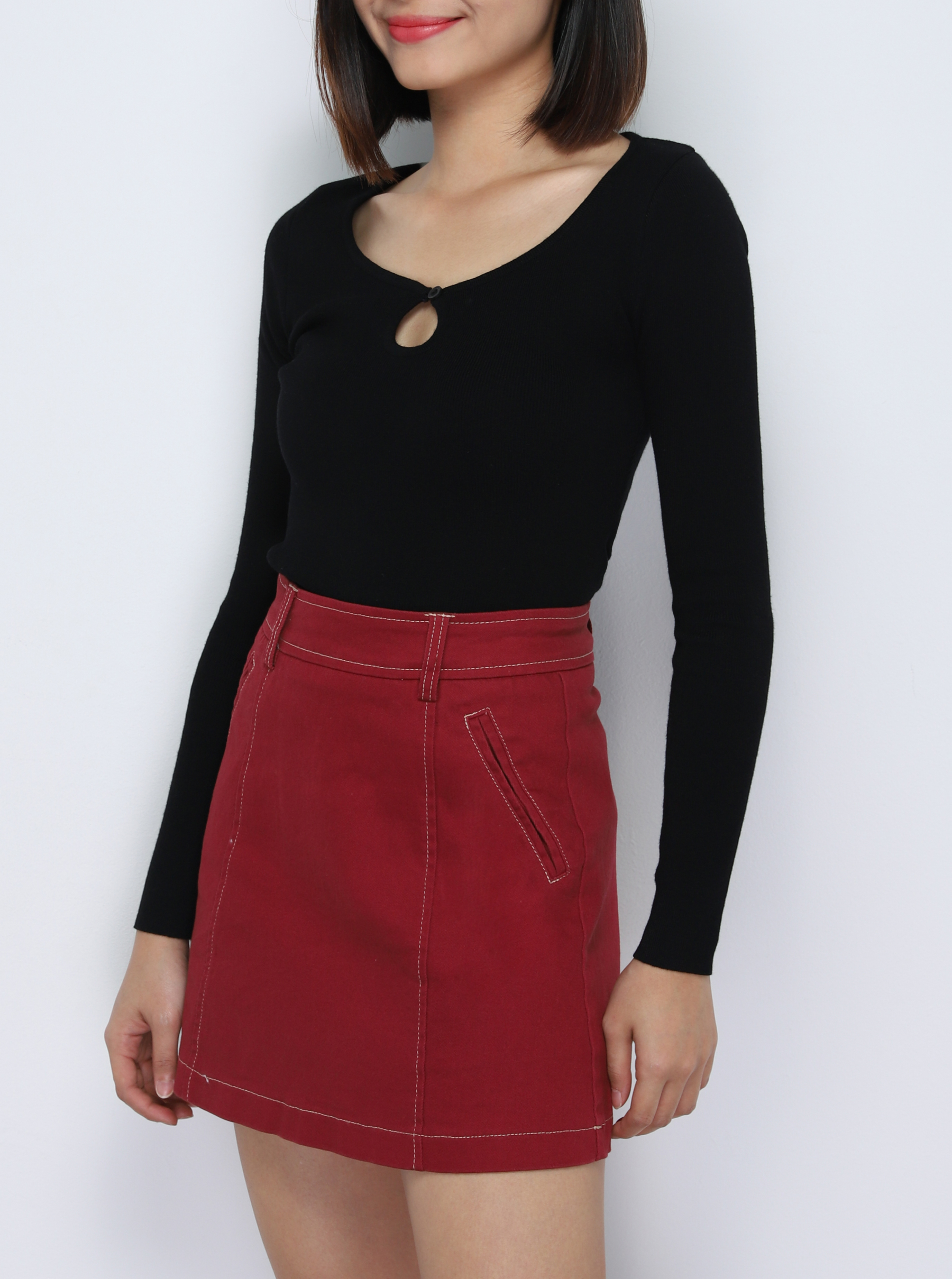 Long Sleeve Front Hole Top 34250