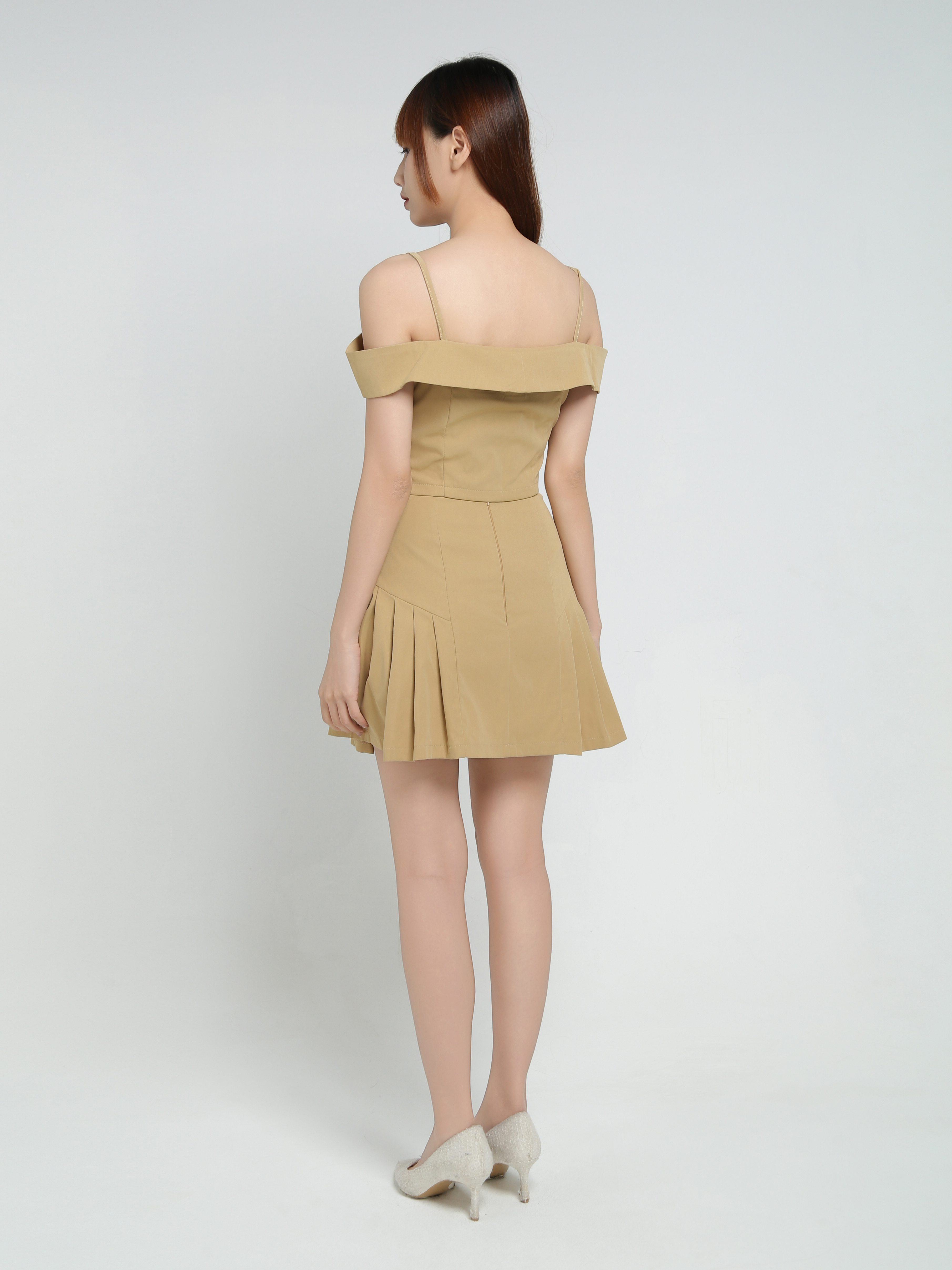 Off SHoulder With Strap Top With Skirt Pants Set 34292