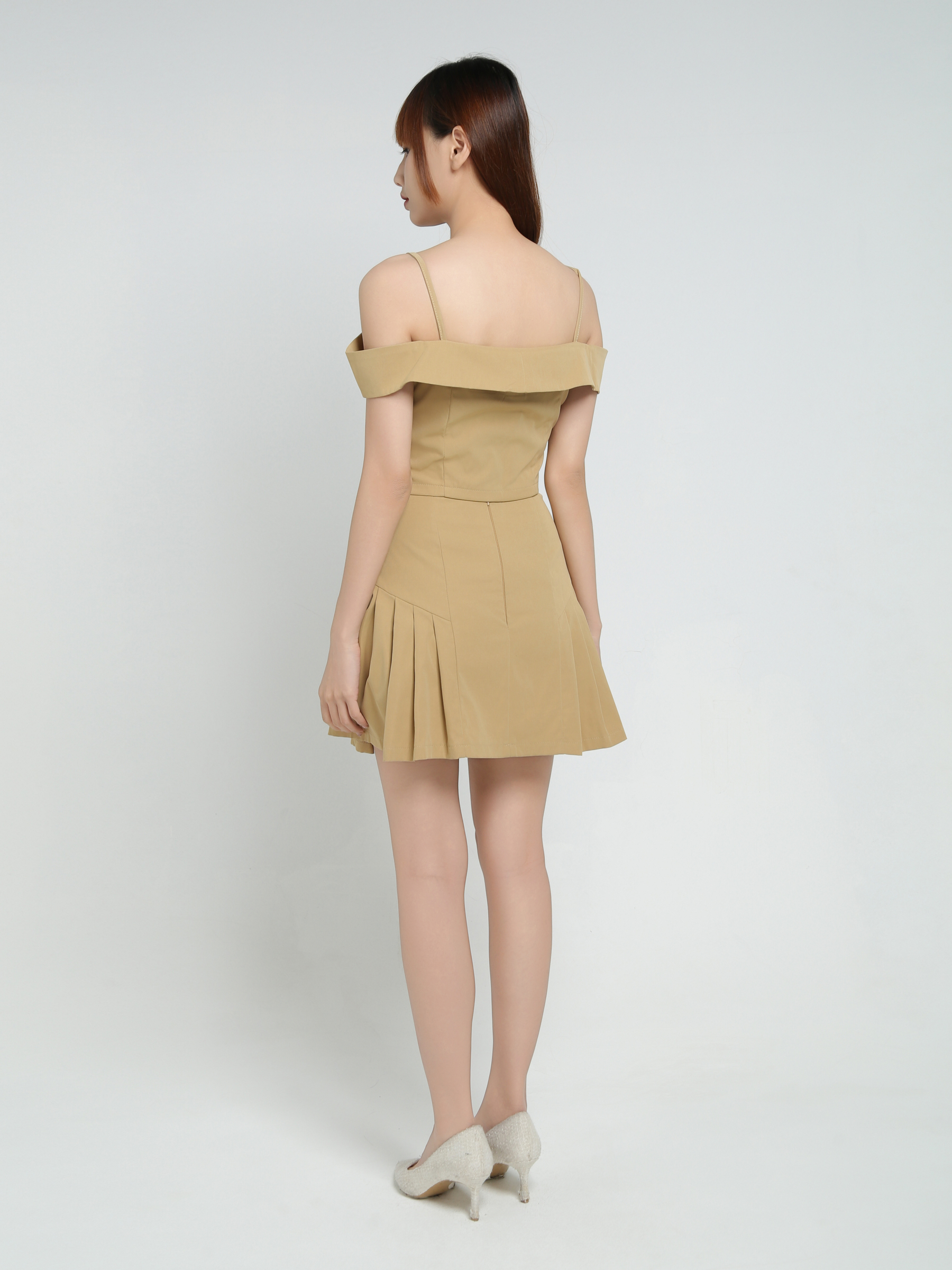 Off SHoulder With Strap Top With Skirt Pants Set 34292