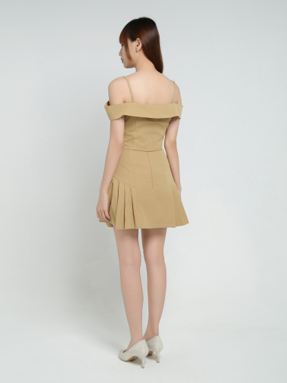 Off SHoulder With Strap Top With Skirt Pants Set 34292