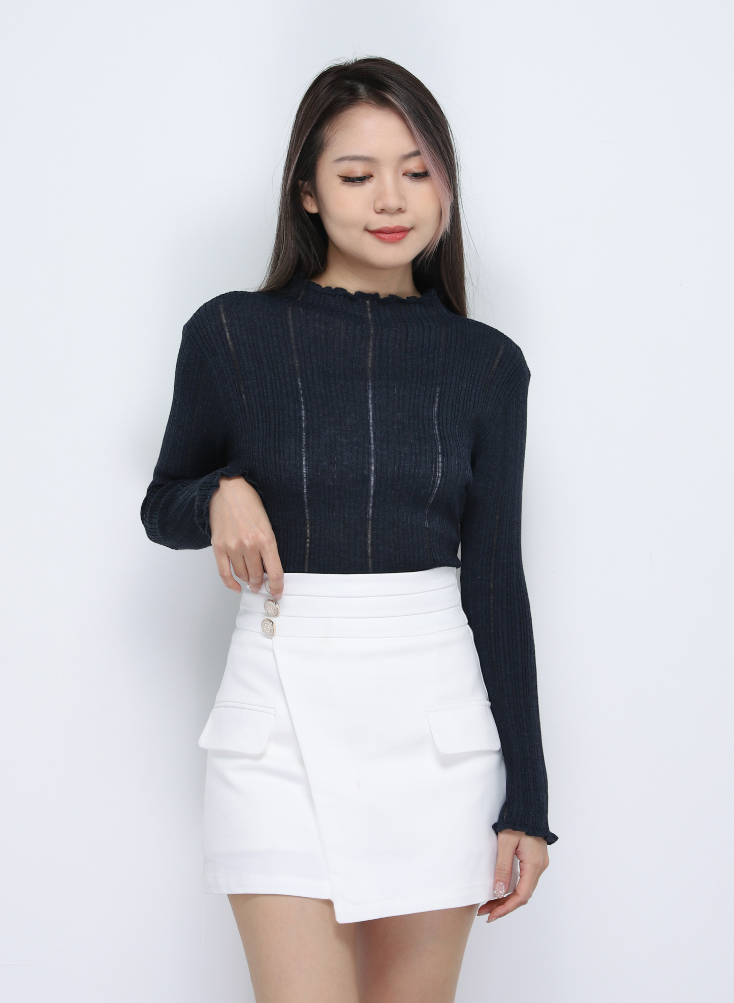 High Neck Knitted Top 34310