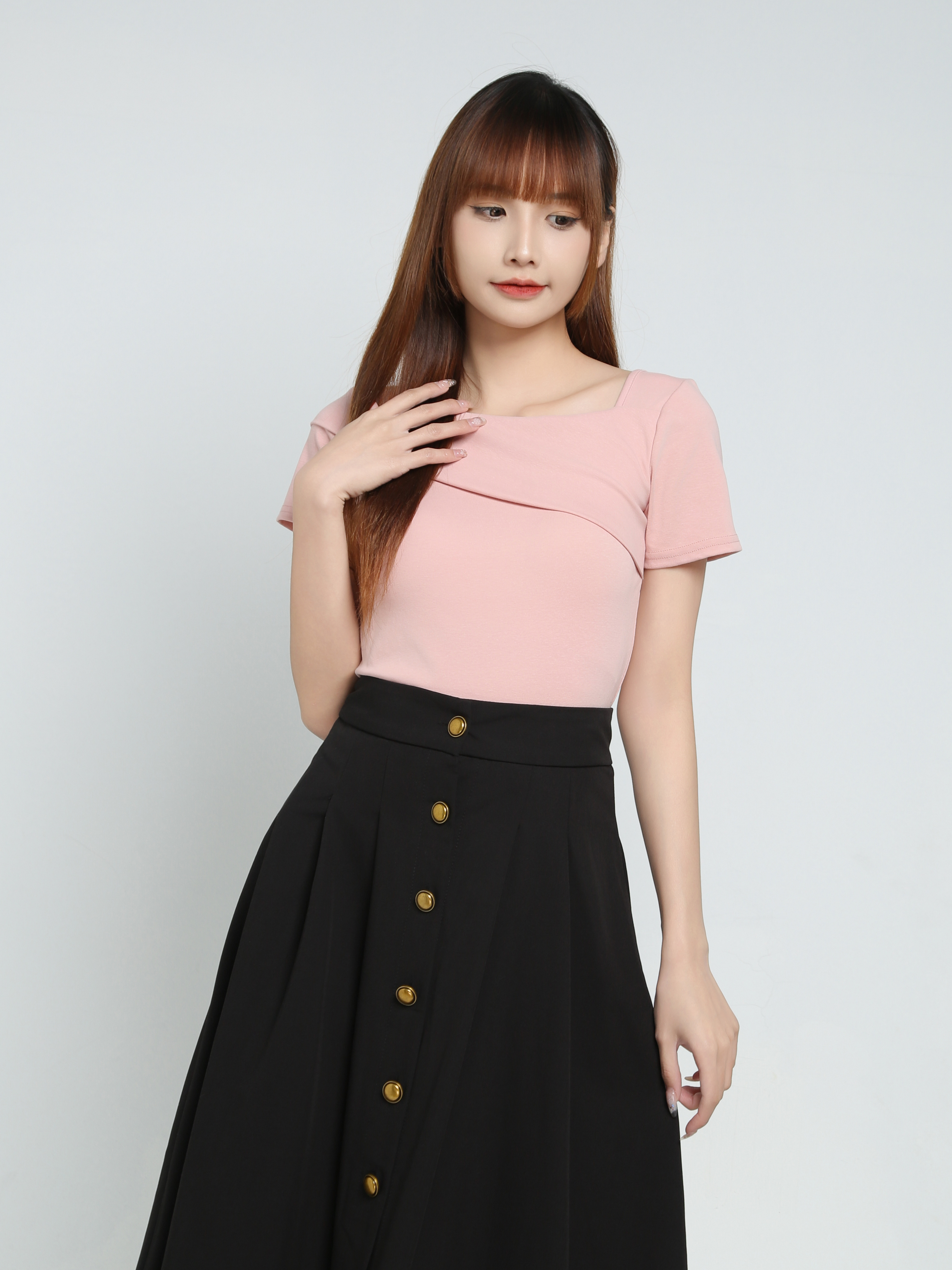 High Waist Pleated Skirt 34485