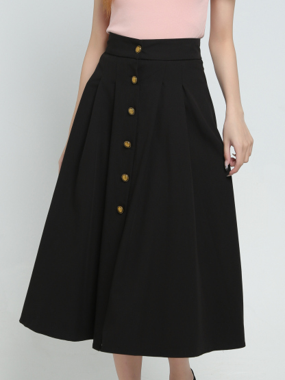 High Waist Pleated Skirt 34485