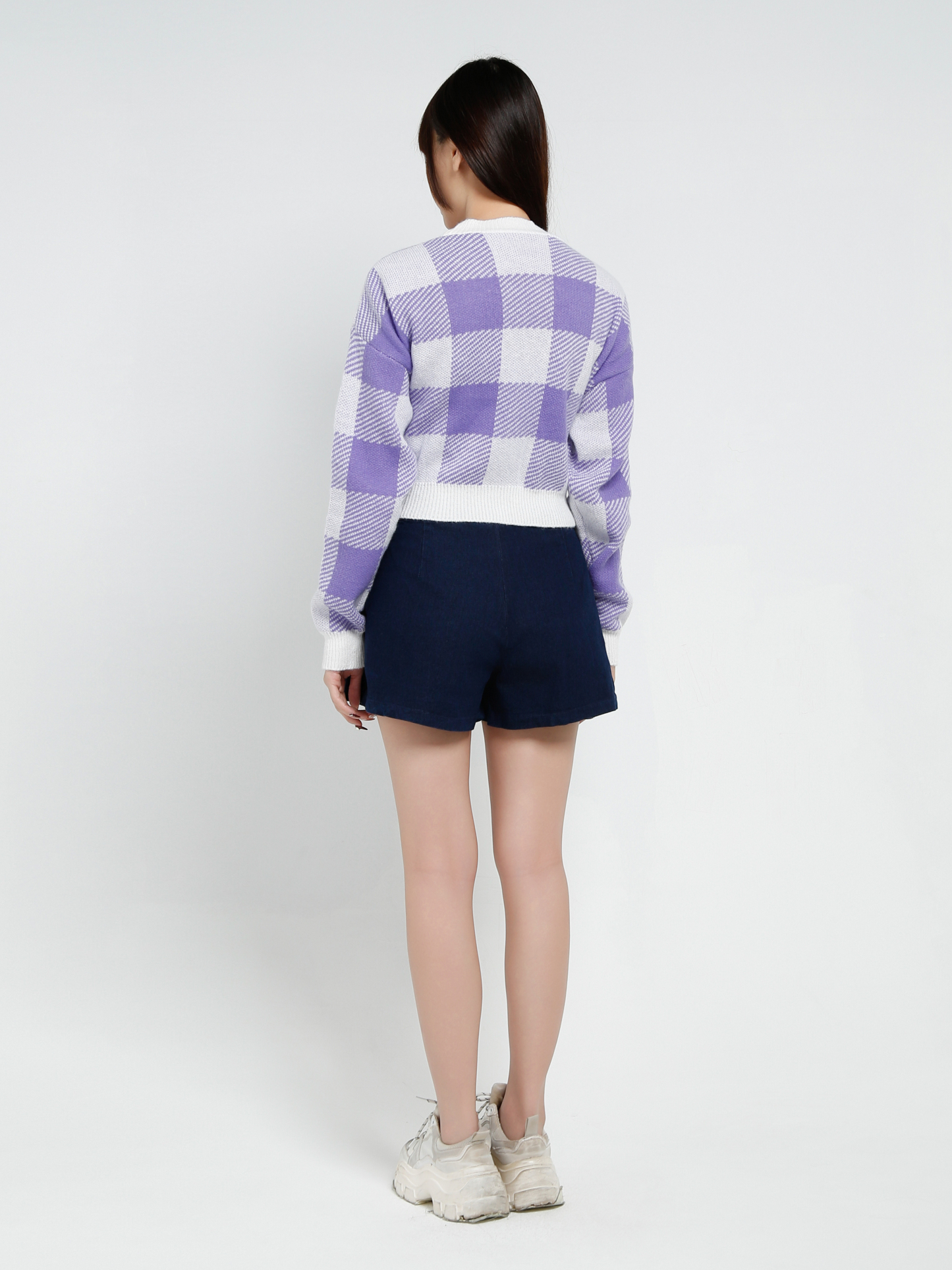 Knitted Plaid Jacket 34339