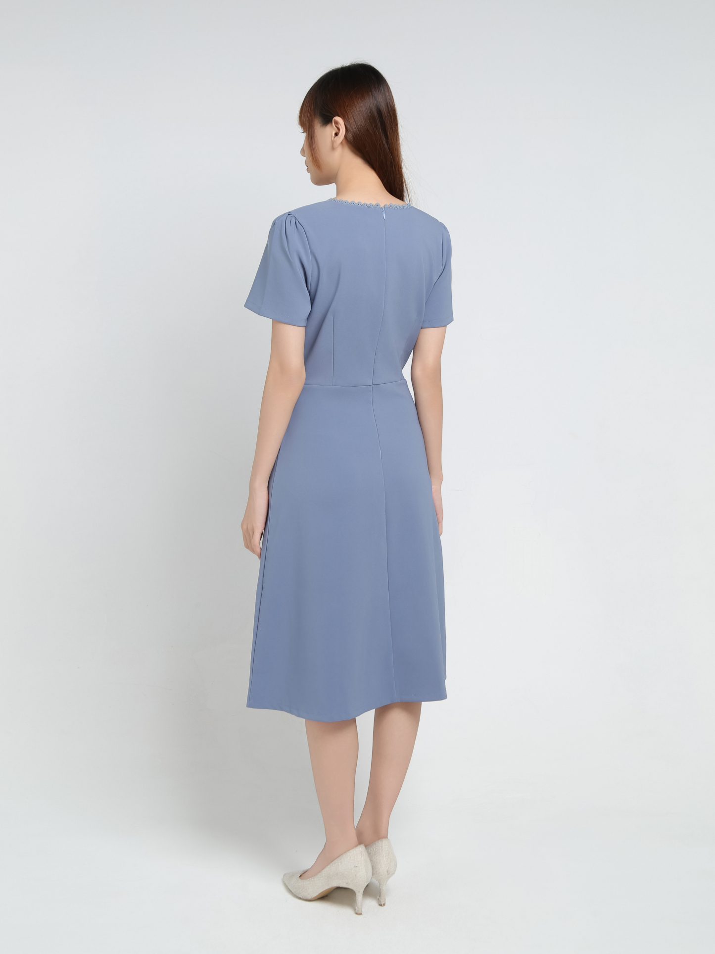 Front Decorative Button Dress 34352