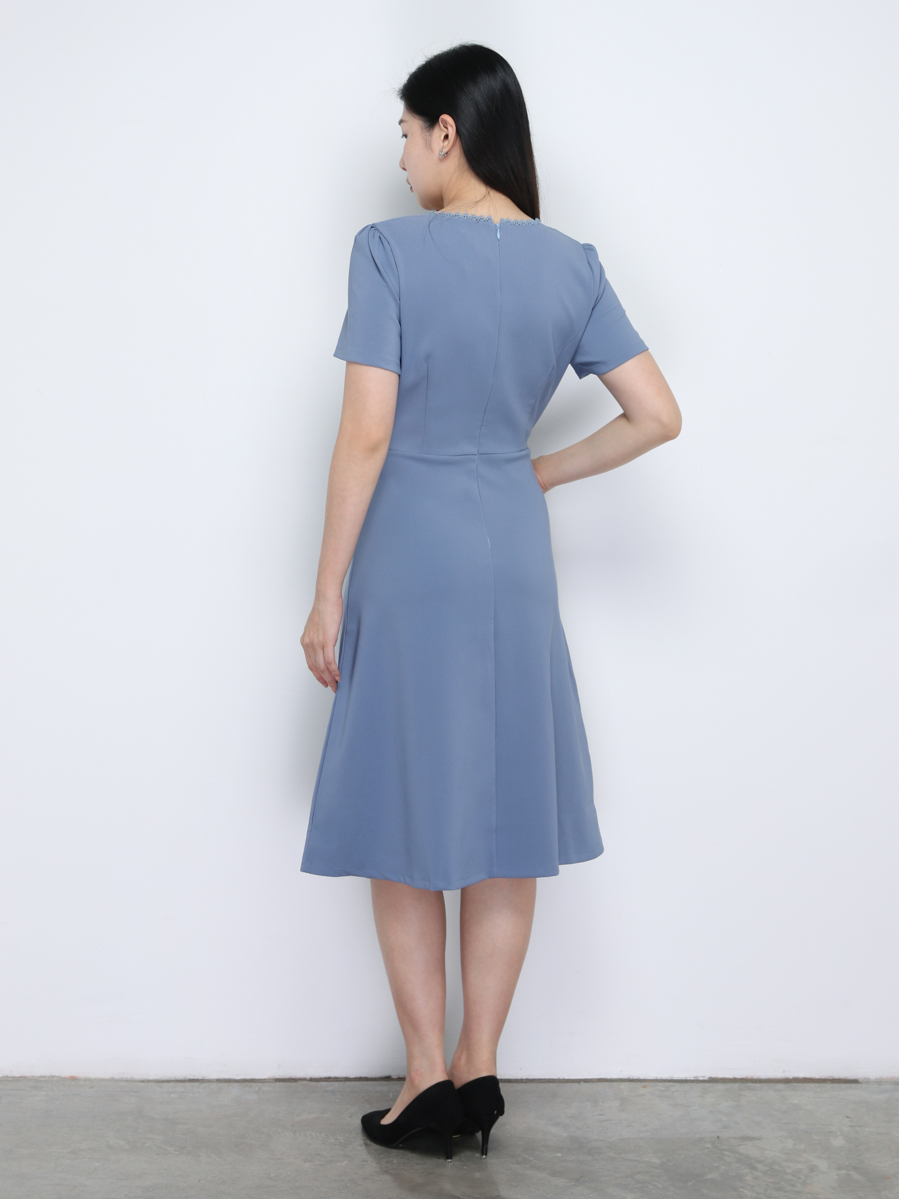 Front Decorative Button Dress 34352