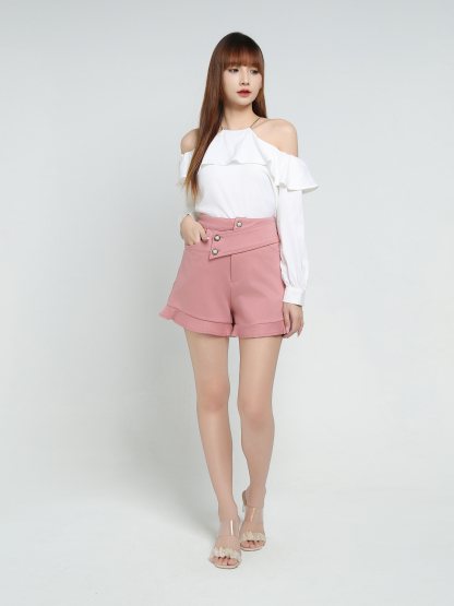 High Waist Side Pocket Short Pants 34369