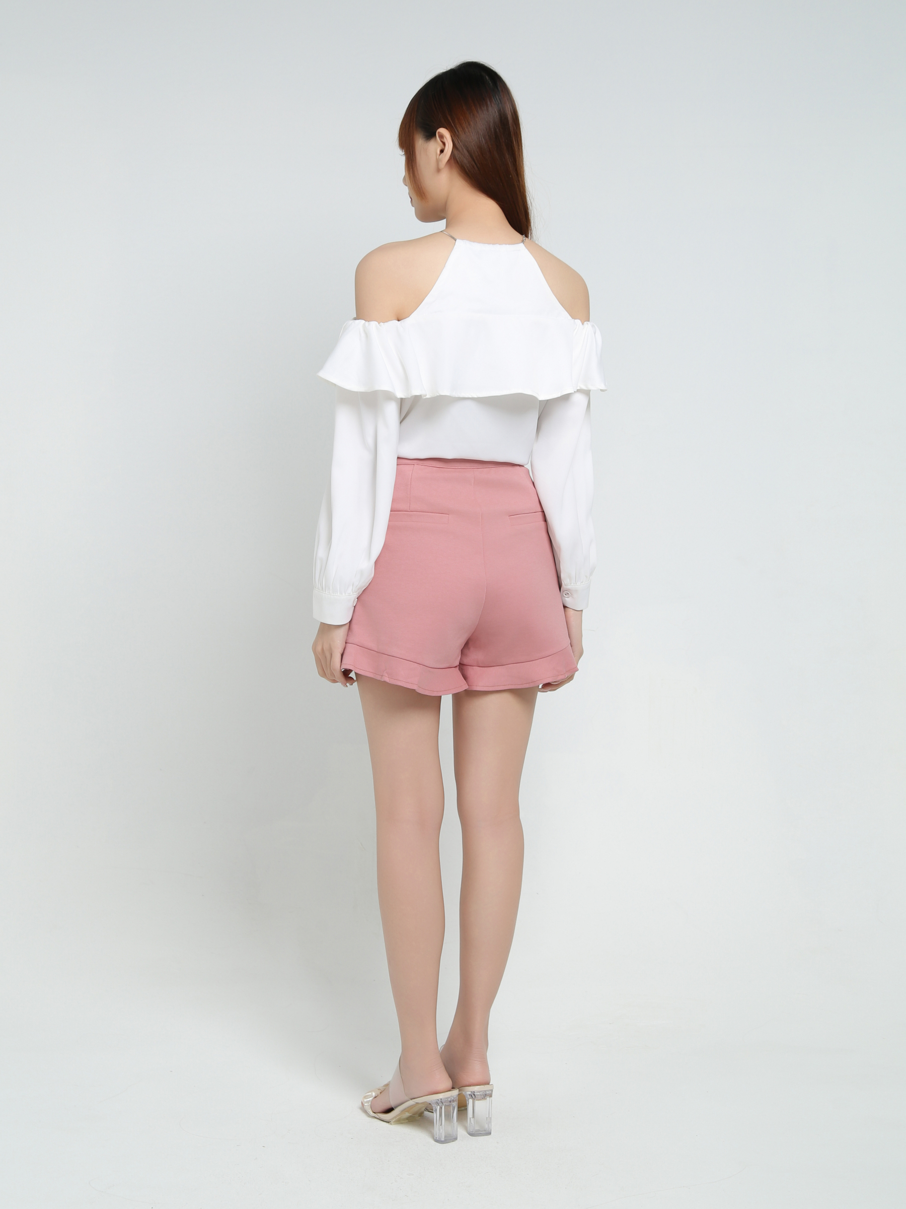 High Waist Side Pocket Short Pants 34369