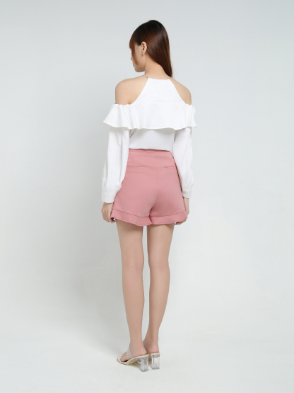 High Waist Side Pocket Short Pants 34369