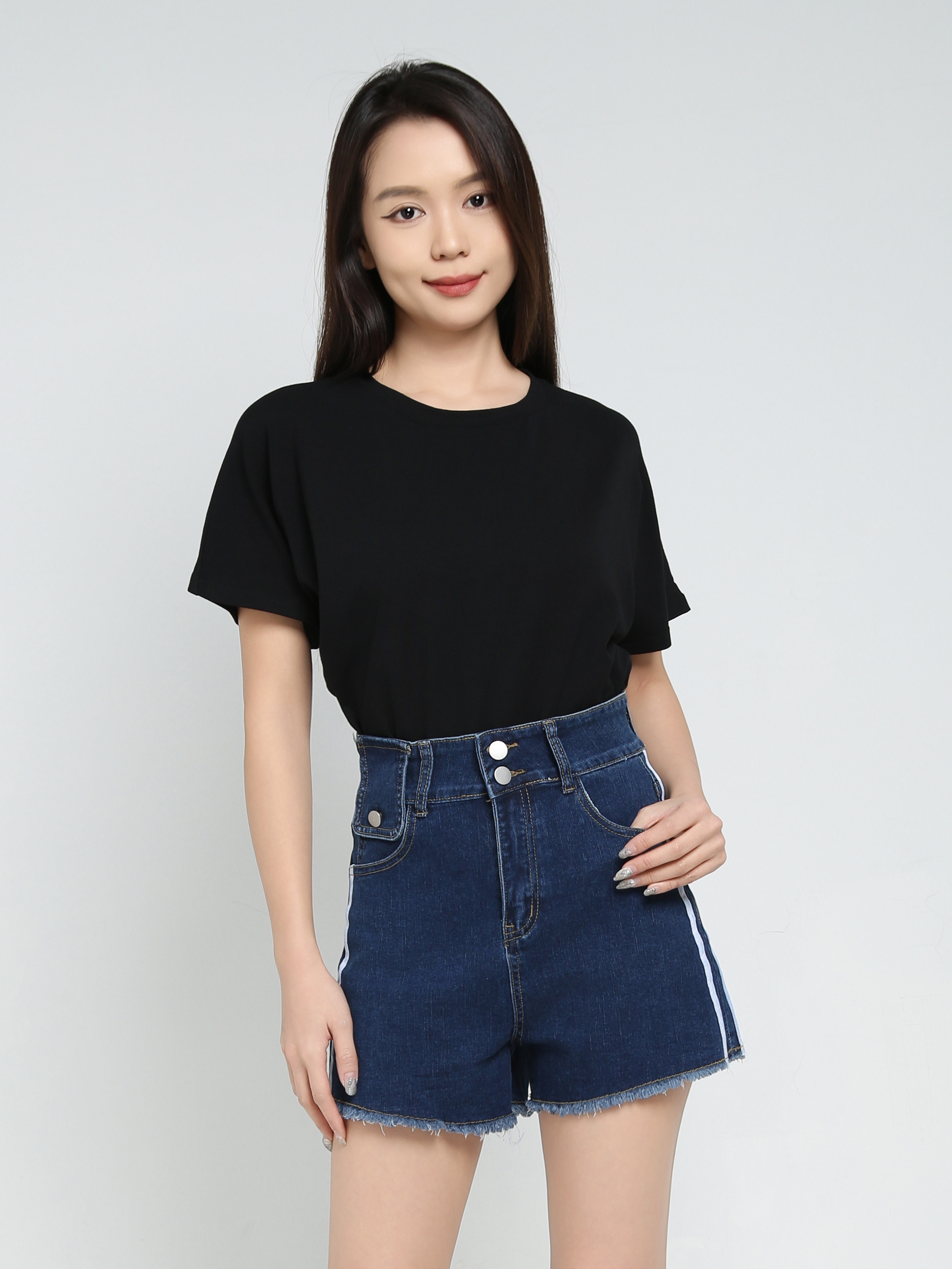 Denim Short Pants 34364