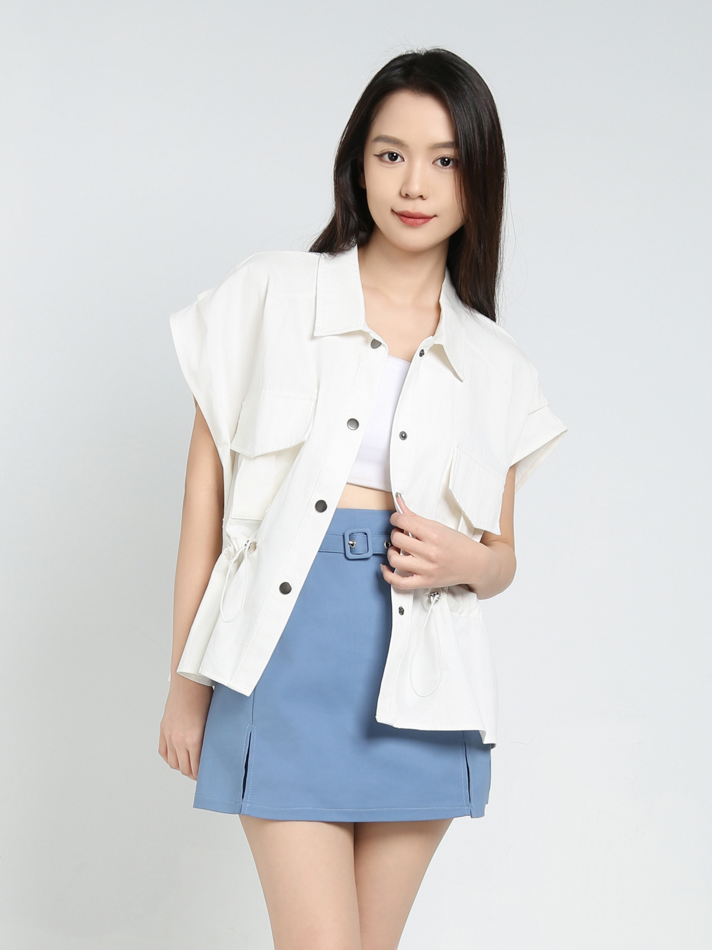 High Waist With Belt Skirt Pants 34374