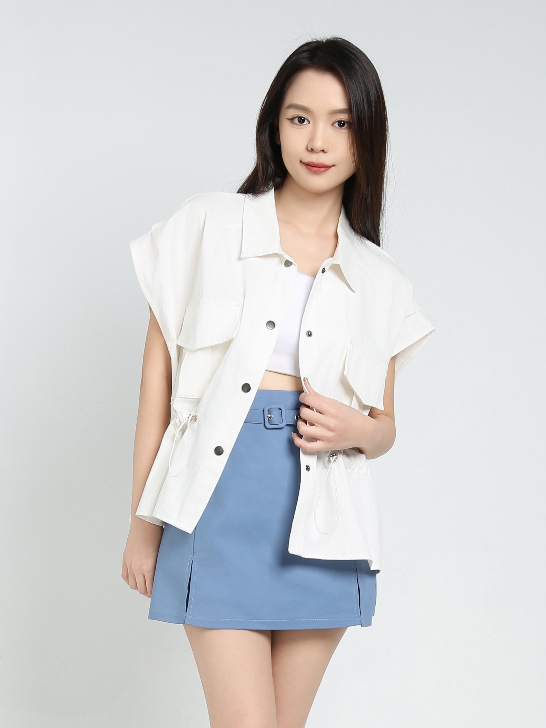 High Waist With Belt Skirt Pants 34374