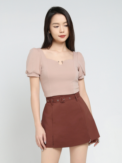 High Waist With Belt Skirt Pants 34374