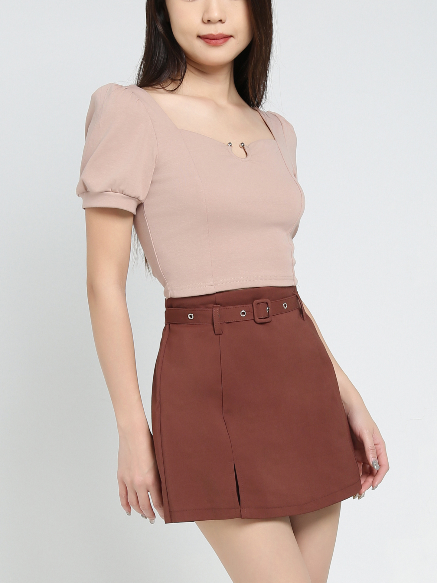 High Waist With Belt Skirt Pants 34374