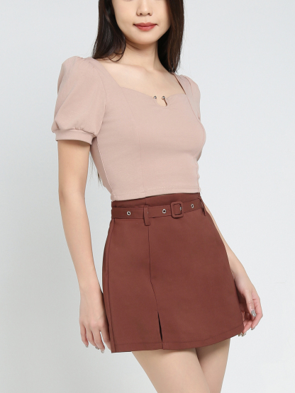 High Waist With Belt Skirt Pants 34374