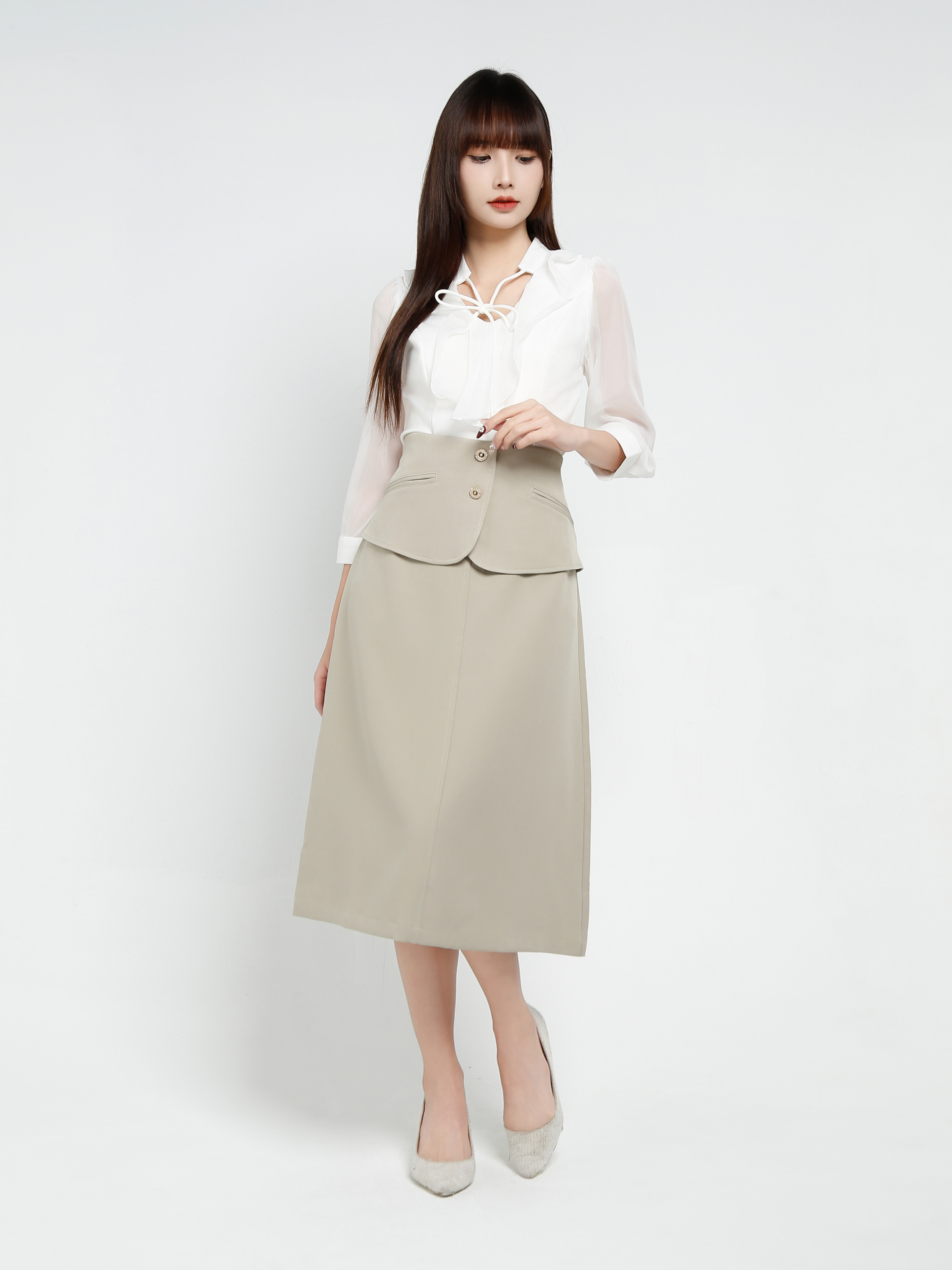 Back Zip Formal Skirt 37120