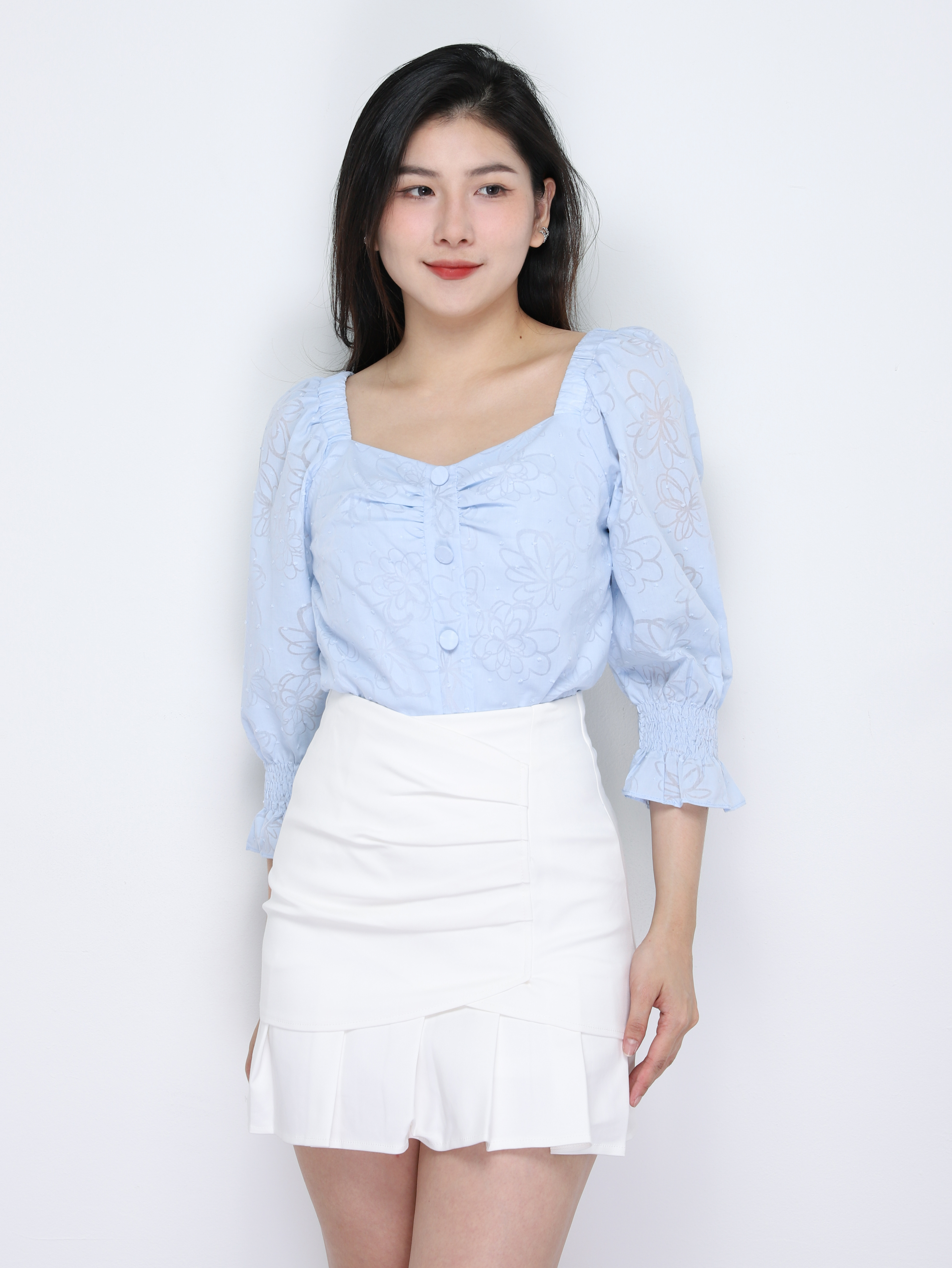 Back Zip Pleated Skirt Pant 34389