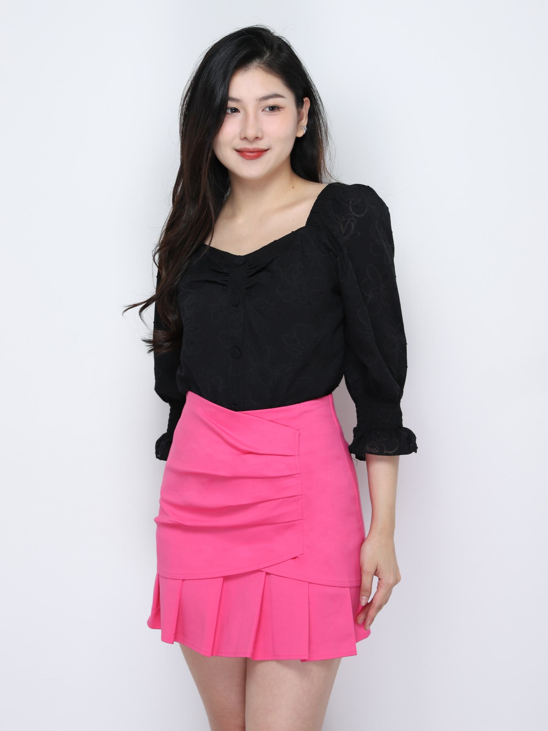 Back Zip Pleated Skirt Pant 34389