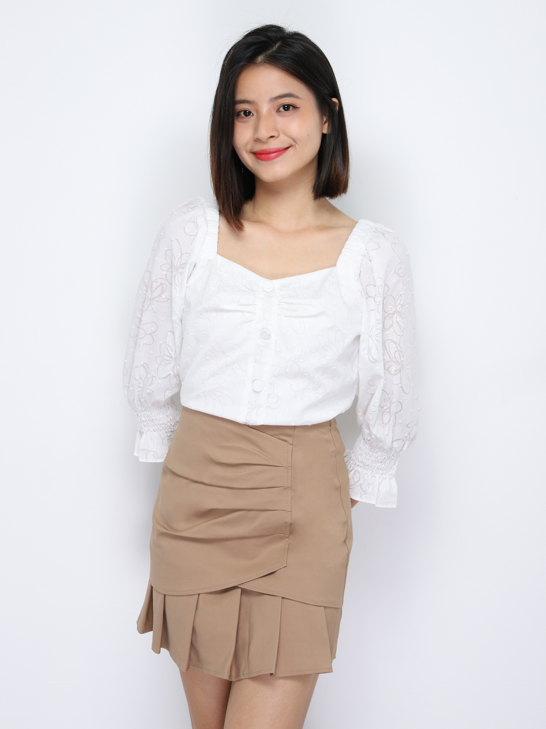 Back Zip Pleated Skirt Pant 34389