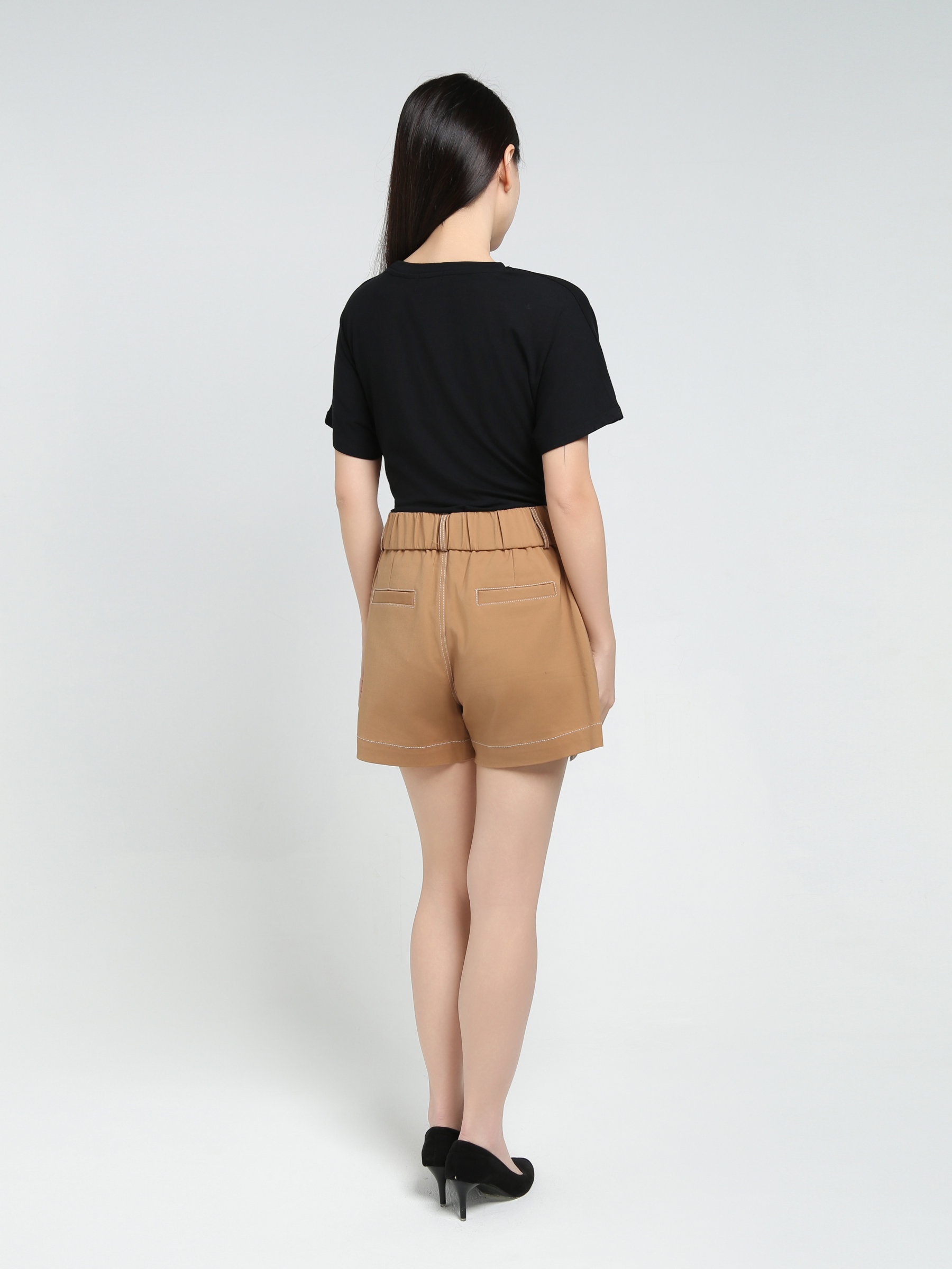 High Waist Side Pocket Short Pants 34426