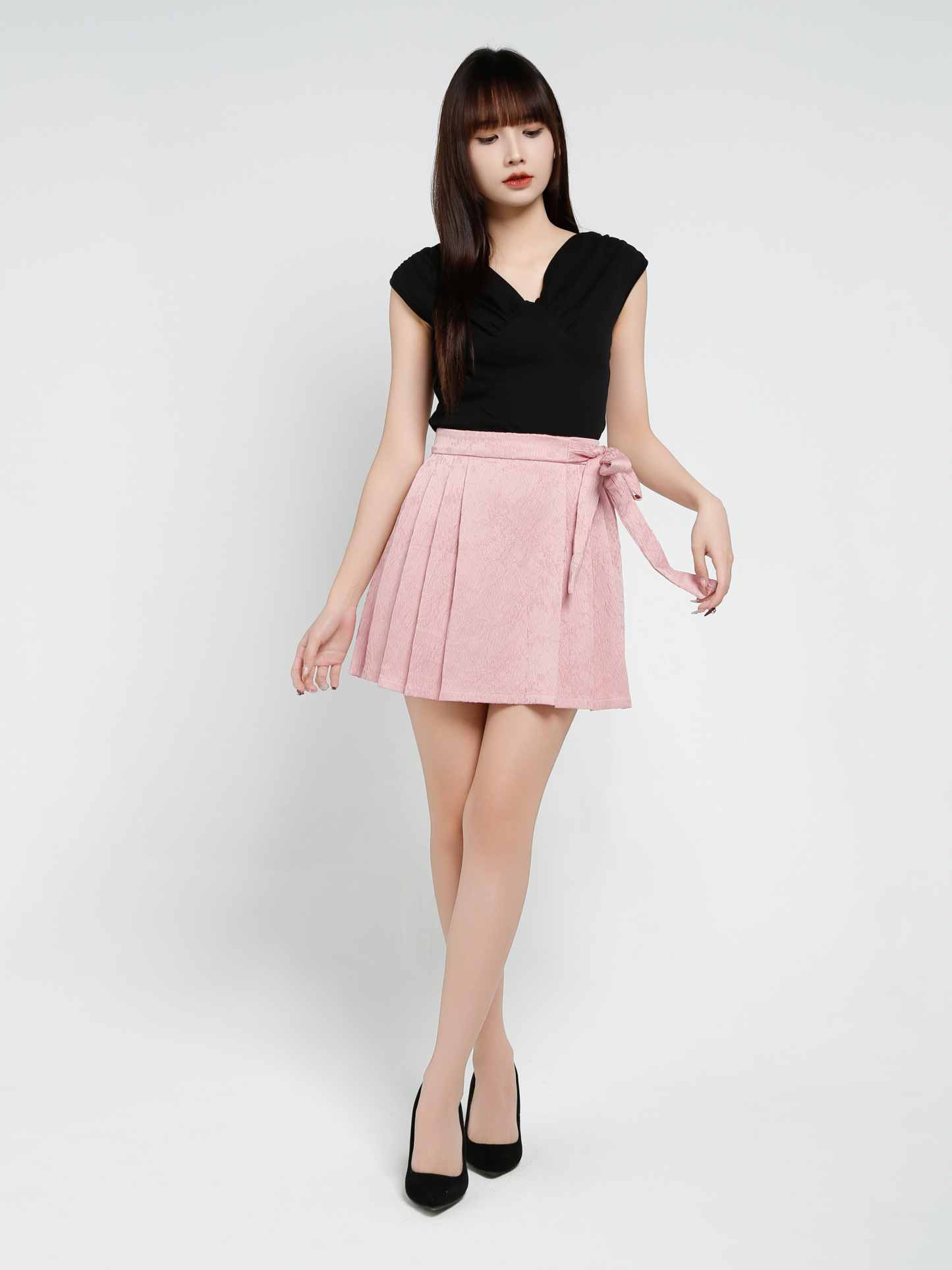 Back Zip Pleated Skirt Pant 34387