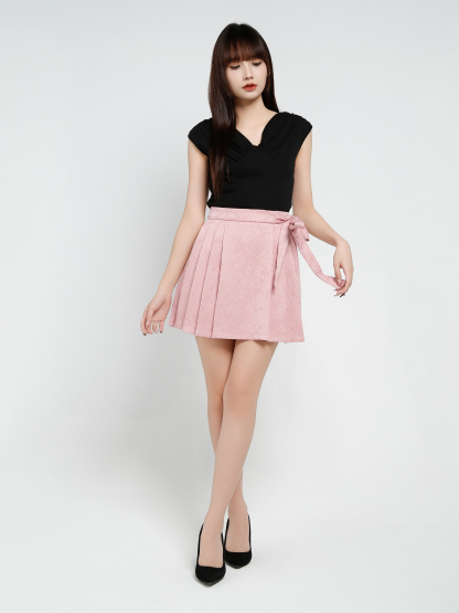 Back Zip Pleated Skirt Pant 34387