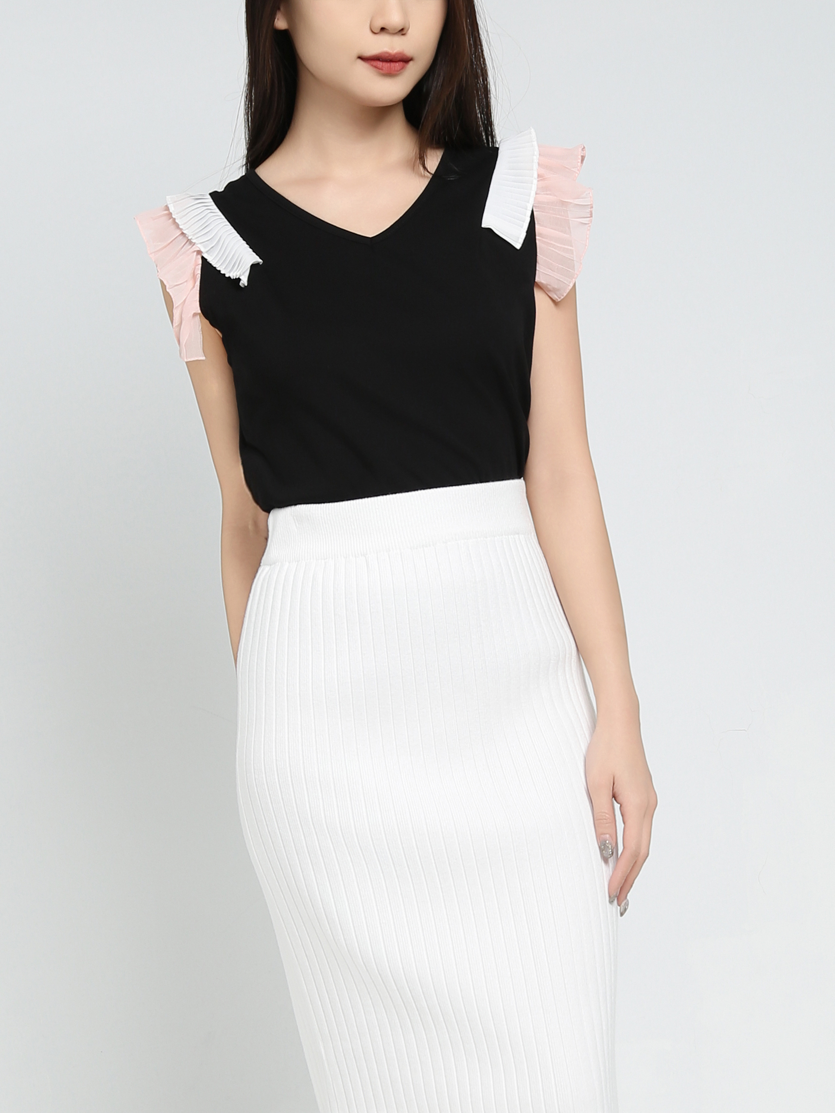 Sleeveless Ruffles Top 34449
