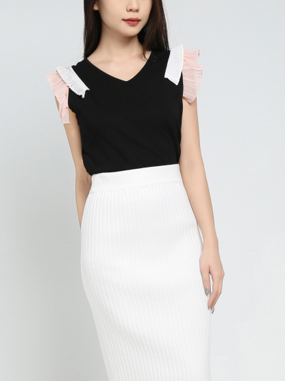 Sleeveless Ruffles Top 34449