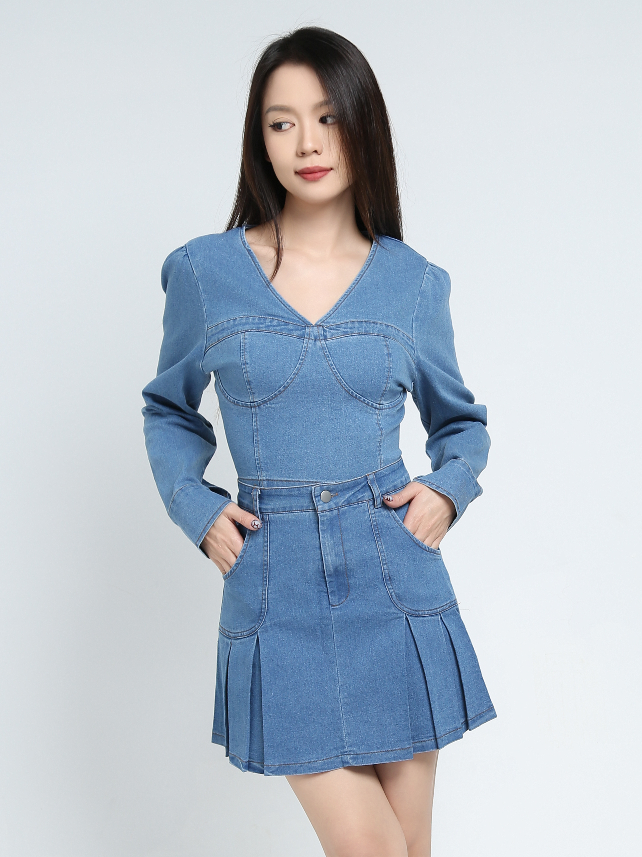 Denim Ruffles Skirt 34335