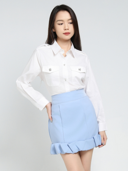 High Waist Ruffles Skirt Pants 34361