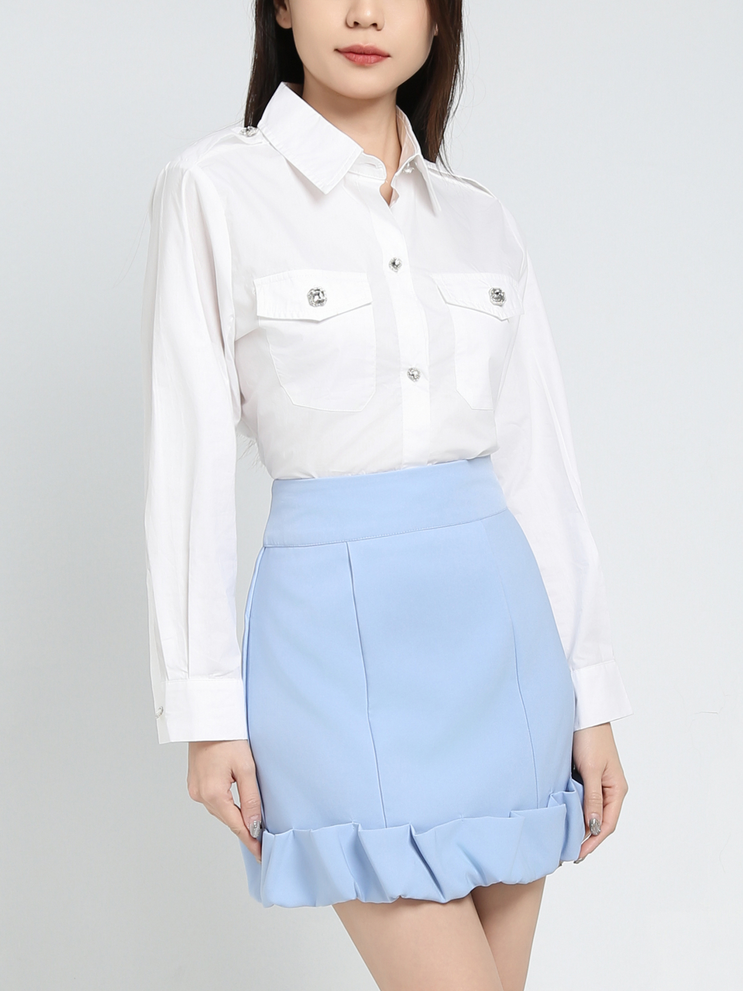 High Waist Ruffles Skirt Pants 34361