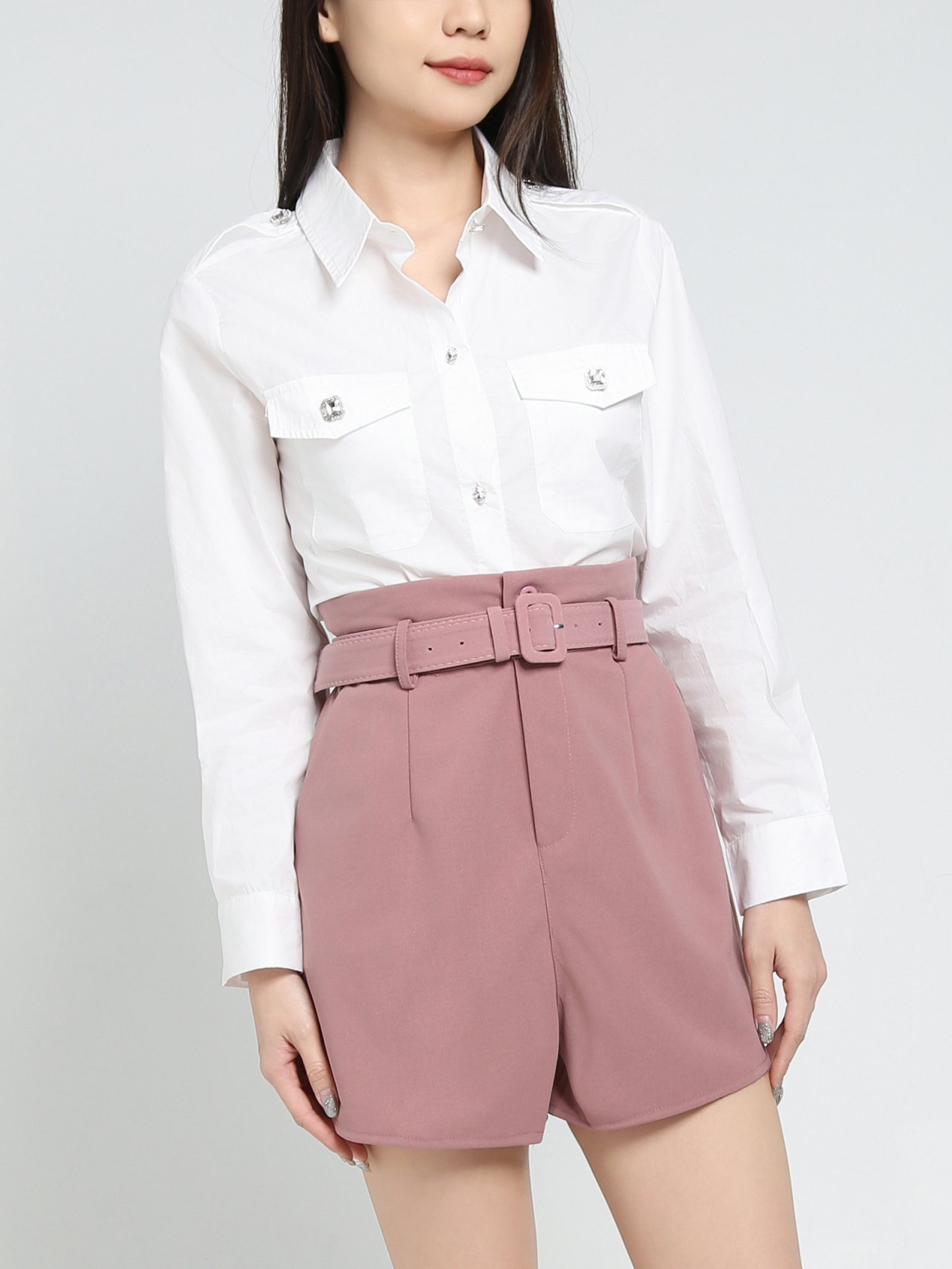 High Waist With Belt Short Pants 34467