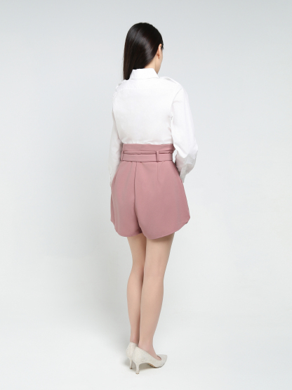 High Waist With Belt Short Pants 34467
