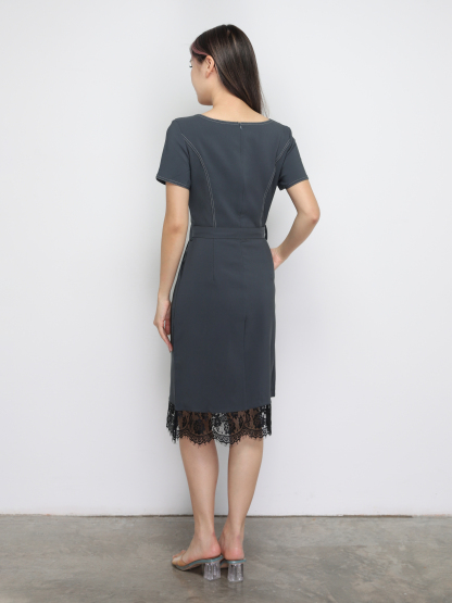 Formal With Lace Dress 34548